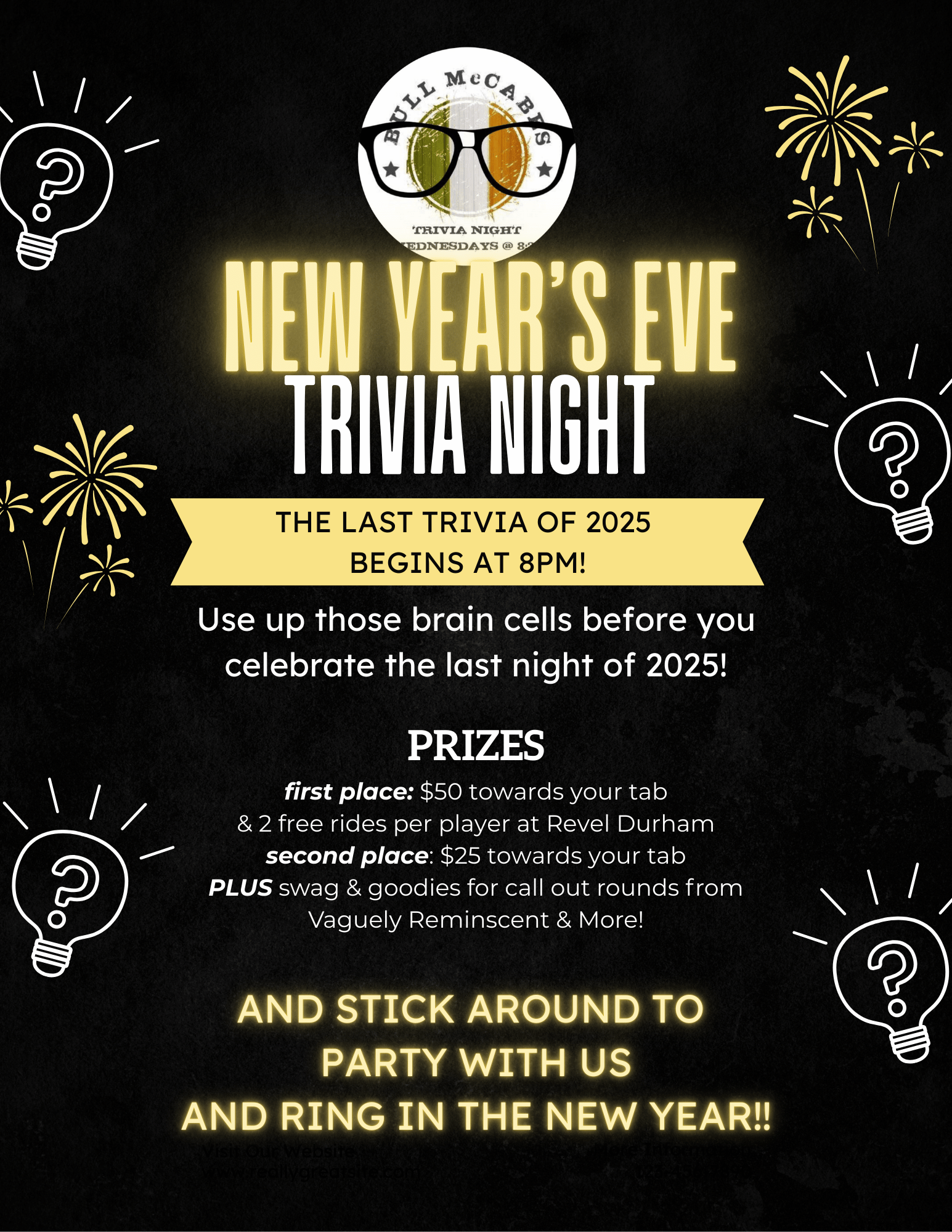 The final Wednesday Night Trivia of 2025 at Bull McCabes