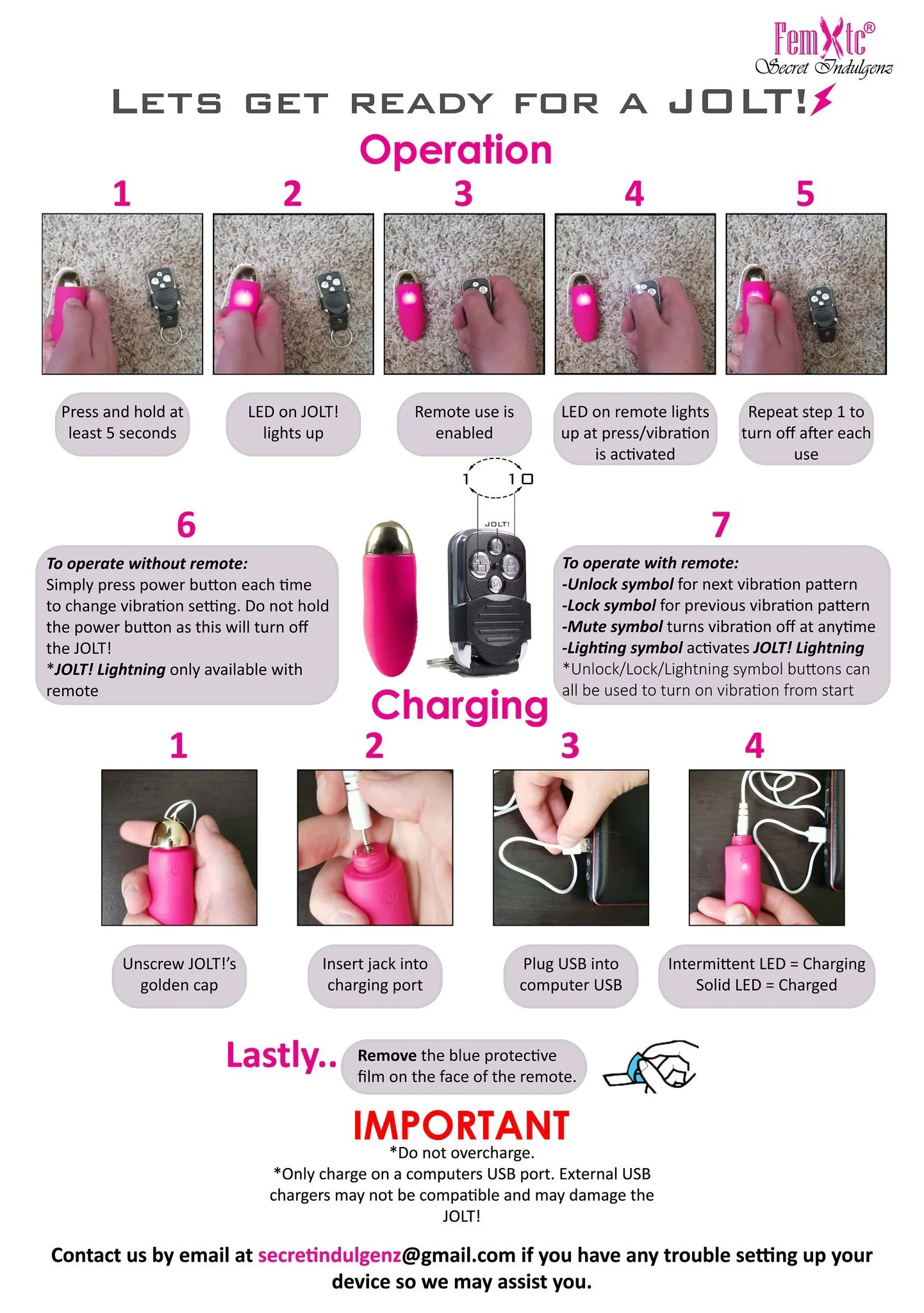 The JOLT! product manual