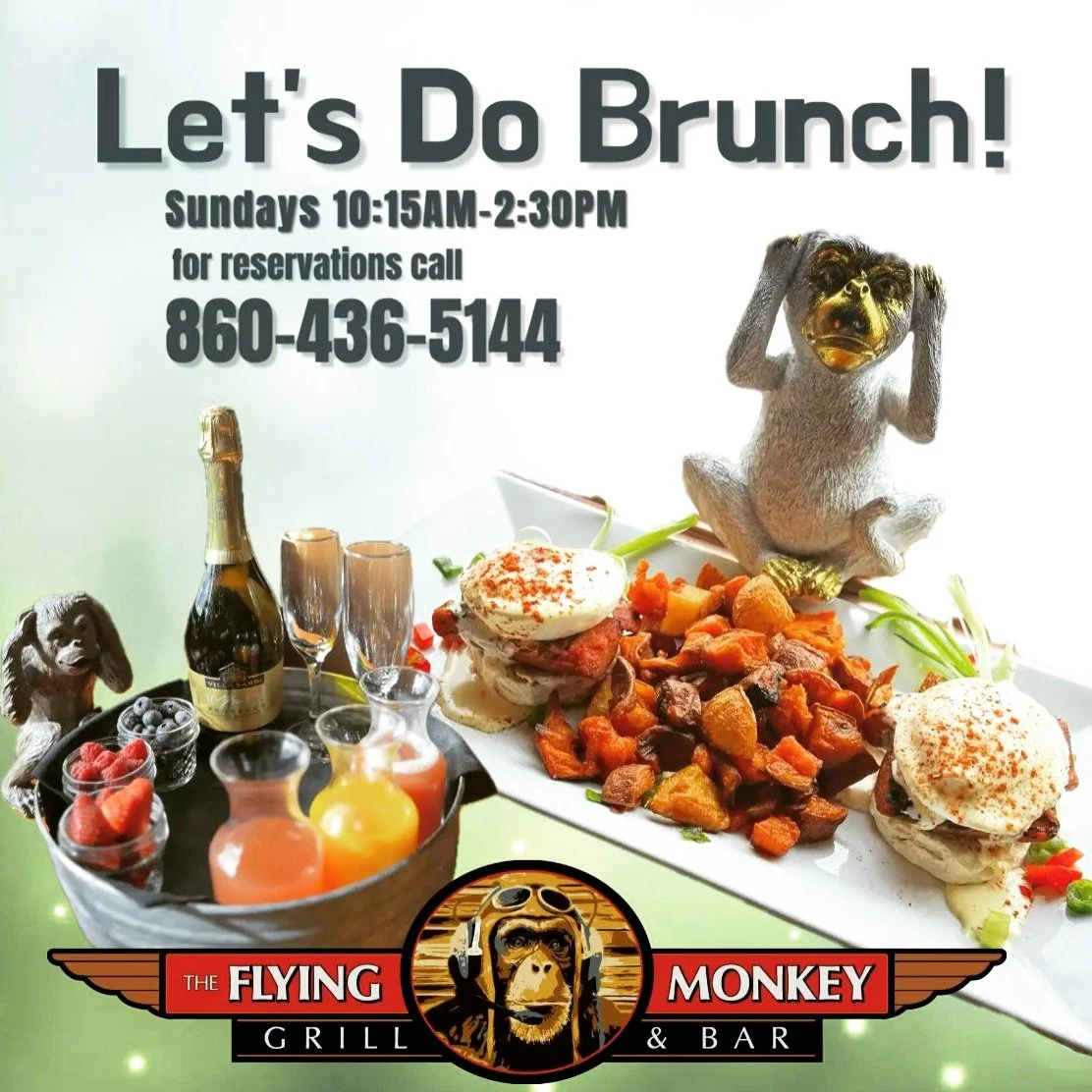 🥞 Let&rsquo;s Do Brunch! 🥂
Join us Sundays from 10:15am&ndash;2:30pm and be the first to try our new fall brunch menu dropping this Sunday, October 5th!

✨ New Menu Highlights:
🍔 Cinnamon Bun Burger
🥐 Cuban Eggrolls
🍳 Salmon Florentine Bennies
?