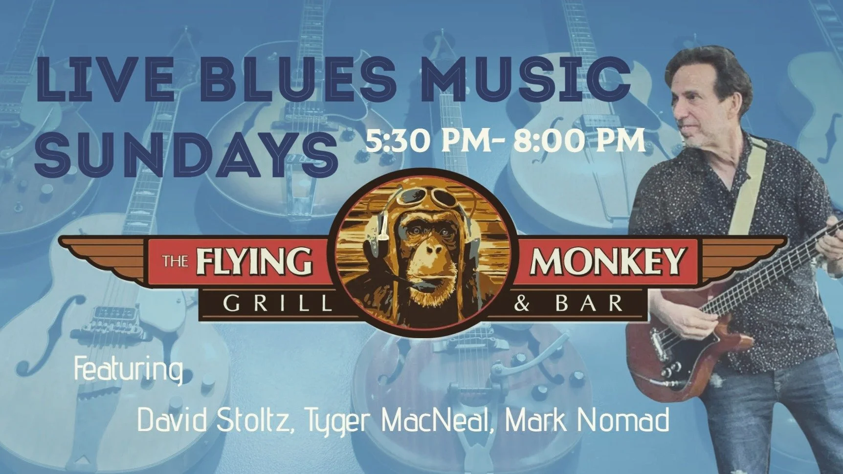 🎶 Sundays Are for Blues! 🎶
Come enjoy Live Blues with Dave Stoltz &amp; Company this Sunday, October 5th from 5:30&ndash;8pm!
Relax with your evening meal or sip on a cocktail at our spacious 40-seat bar.
Good food, great music, and soulful vibes &