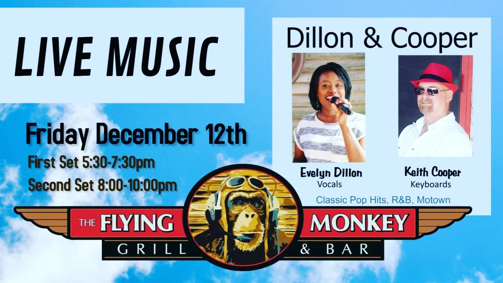 🎶 This Dynamic Duo: Evelyn Dillon &amp; Keith Cooper! 🎶
Soul, R&amp;B, Jazz and more from 5:30&ndash;10PM ✨

Enjoy the music with your evening meal, or sip a drink at the bar with an appetizer &mdash;
good food, good people, good vibes every time.
