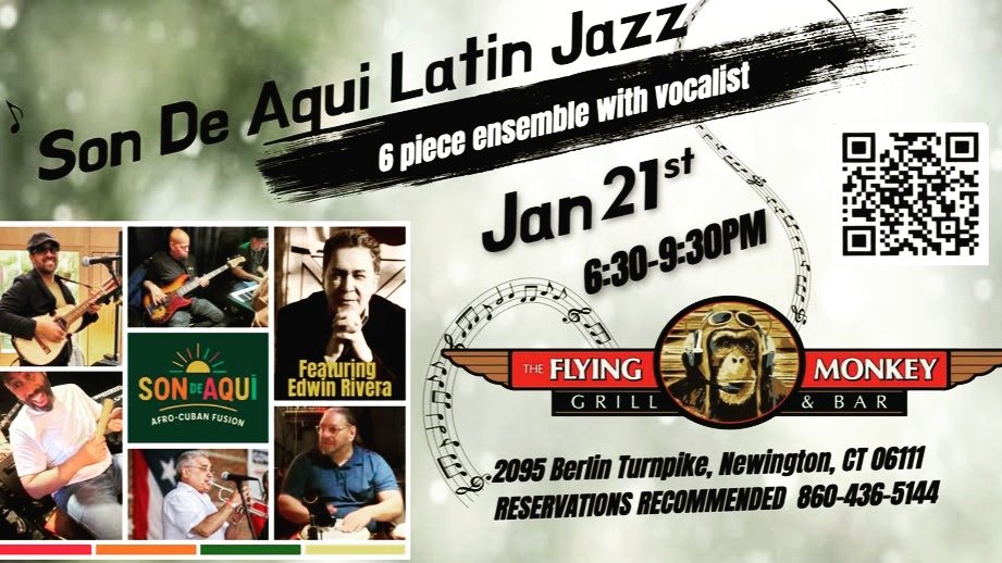 This Wednesday, January 21st, let the rhythm move you! 💃🕺
🔥 Latin Jazz Live | 6:30&ndash;9:30pm 🔥
At The Flying Monkey Grill &amp; Bar&mdash;where good food, good vibes, and good people come together.
Your midweek plans just got better.

#LatinJa