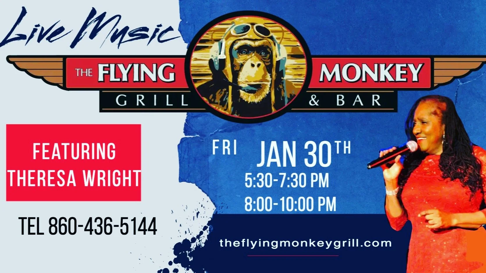 Theresa Wright &amp; Friends live! 🎶
Join us for an unforgettable evening of powerhouse vocals and soulful vibes as Theresa Wright &amp; Friends hit the stage 5:30&ndash;10pm. The perfect soundtrack for great food, smooth drinks, and even better com