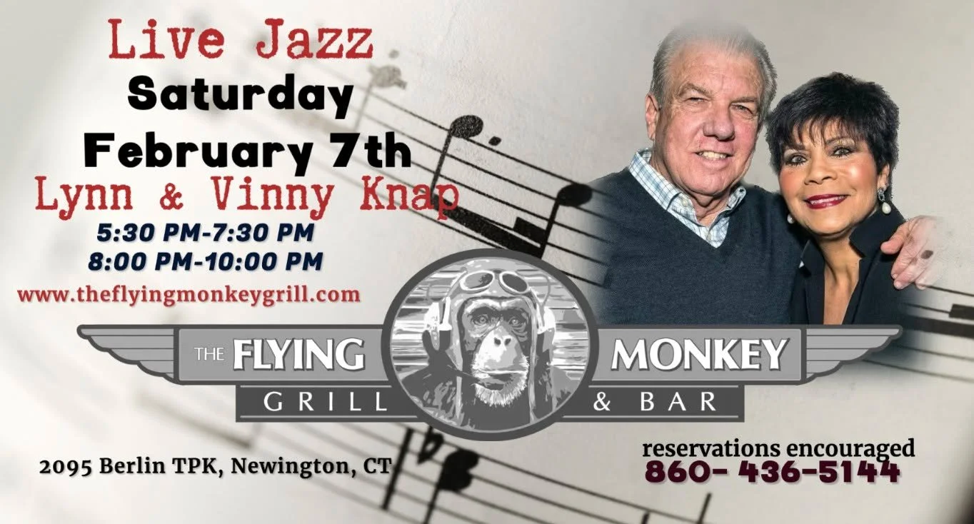 Join us at The Flying Monkey tomorrow for an evening of smooth sounds with Lynn &amp; Vinny Khan live!
🕠 5:30&ndash;7:30 PM
🕗 8&ndash;10 PM

Great music, great food, and the perfect vibe, see you there! 🍸🎶
#TheFlyingMonkey #CT #LiveMusic #Livemus