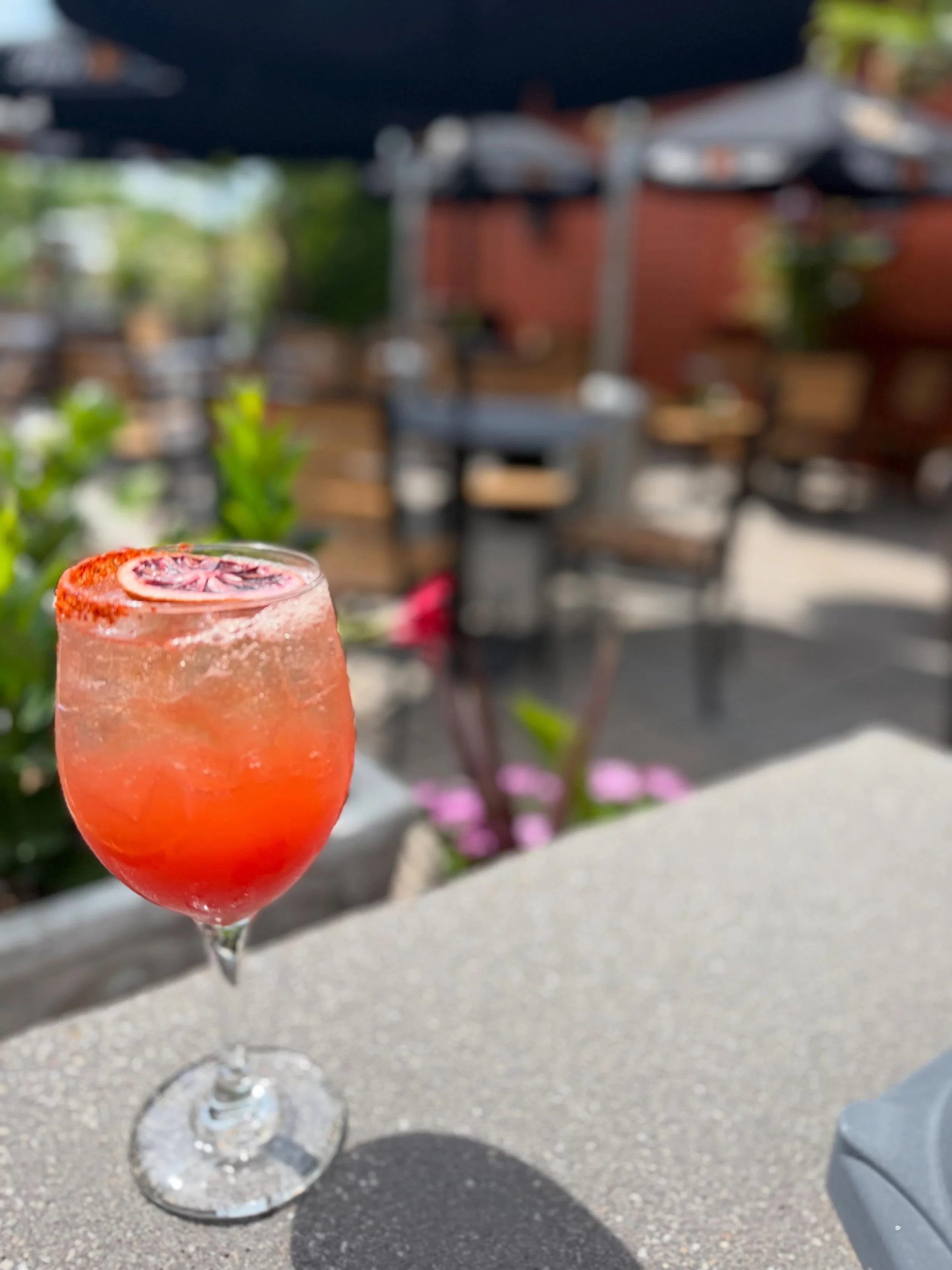Guava Spritz- smooth tequila, Aperol, fresh guava, lemon &amp; lime, then topped with brut ros&eacute; champagne for a bright, bubbly finish