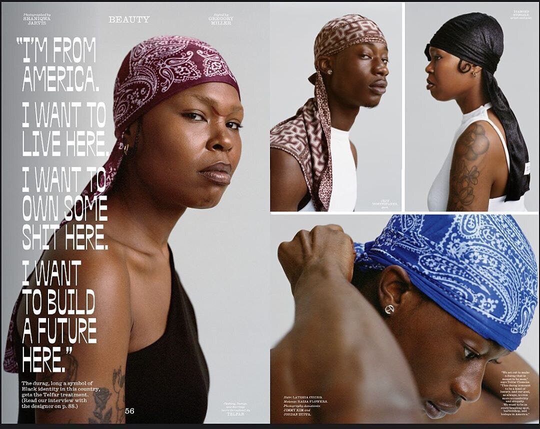 🟥🟦Telfars bandana print Du-Rag dropped today ⬛️🟫
⠀
Here&rsquo;s an editorial pulled from this months issue of @interviewmag 
⠀
Shot by @sheekswinsalways 
Featuring @ima_beat_yo_ass_on_dis_train &amp; @jeffmoneysparks
Styled by @bydummys
Hair by @i
