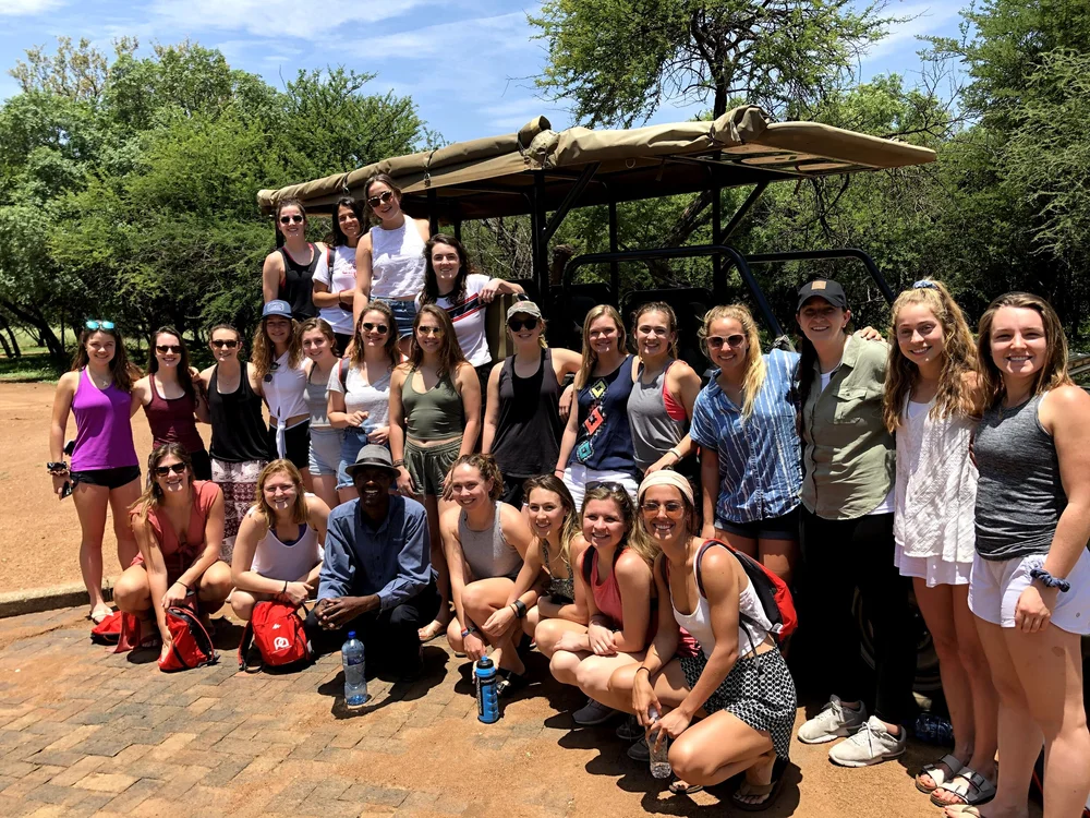 Field hockey group traveling in South Africa