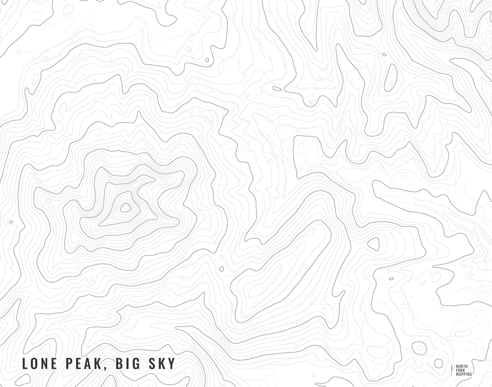 Map of Lone Peak, Big Sky — North Fork Mapping