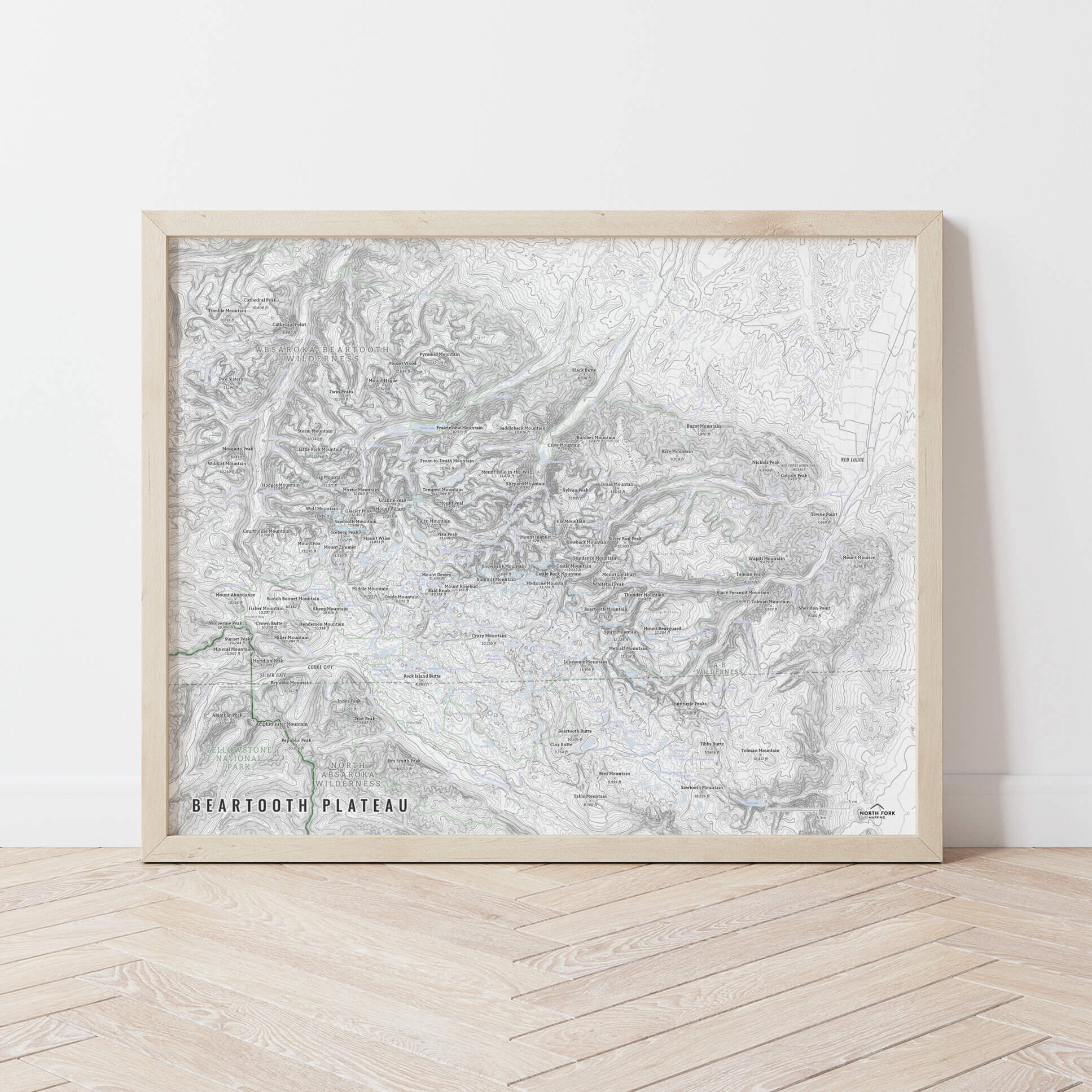 BeartoothPlateauMap_NorthForkMapping_Framed.jpg