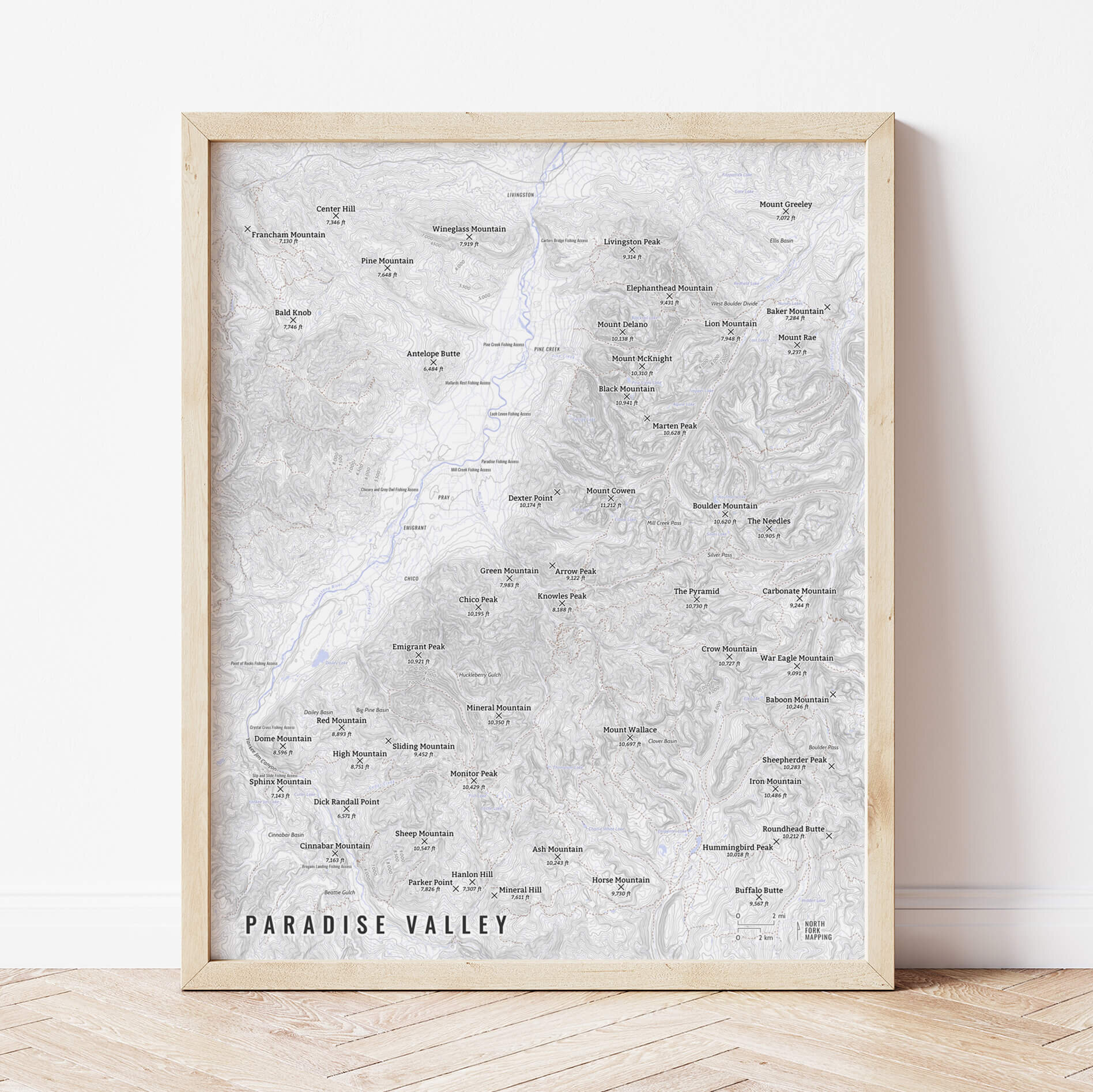 ParadiseValleyMap_NorthForkMapping_Framed.jpg