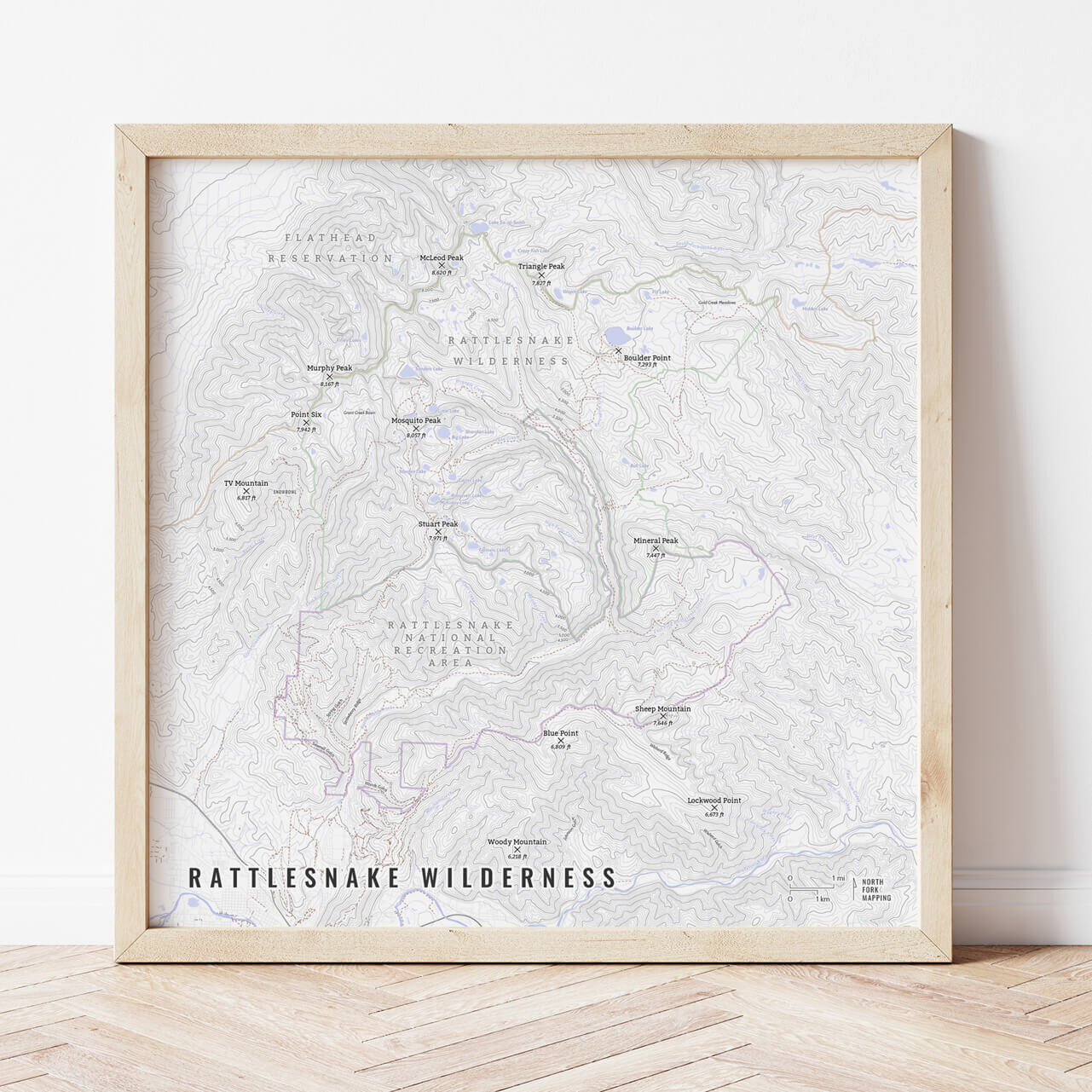 RattlesnakeWildernessMap_NorthForkMapping_Framed.jpg