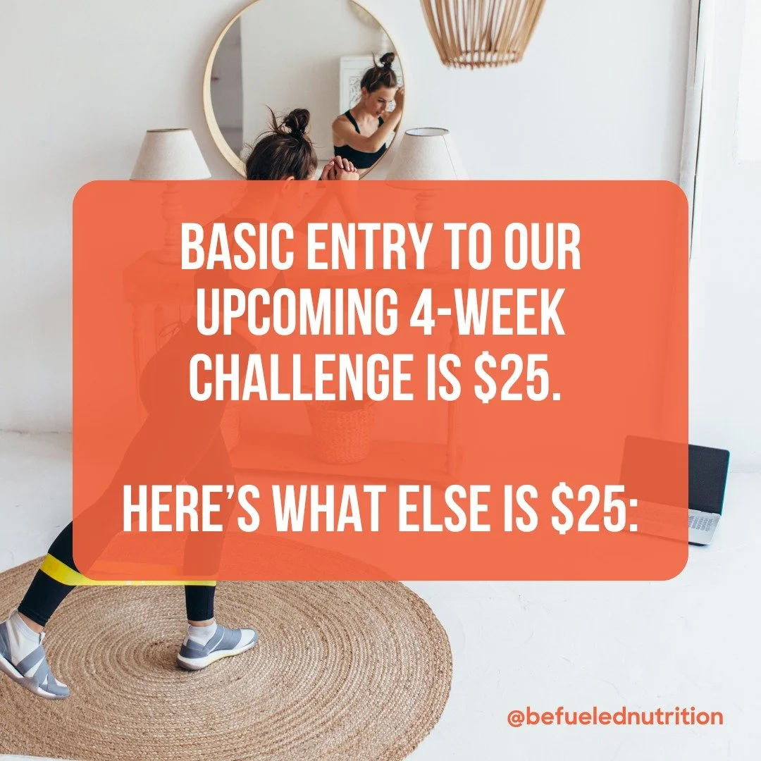 $25 is what we spend on takeout or Target without blinking. For the same price (or maybe even less!), you can join a 4-week challenge that leaves you stronger, healthier, and more energized. And the results last a whole lot longer than a pizza. 🍕😏

