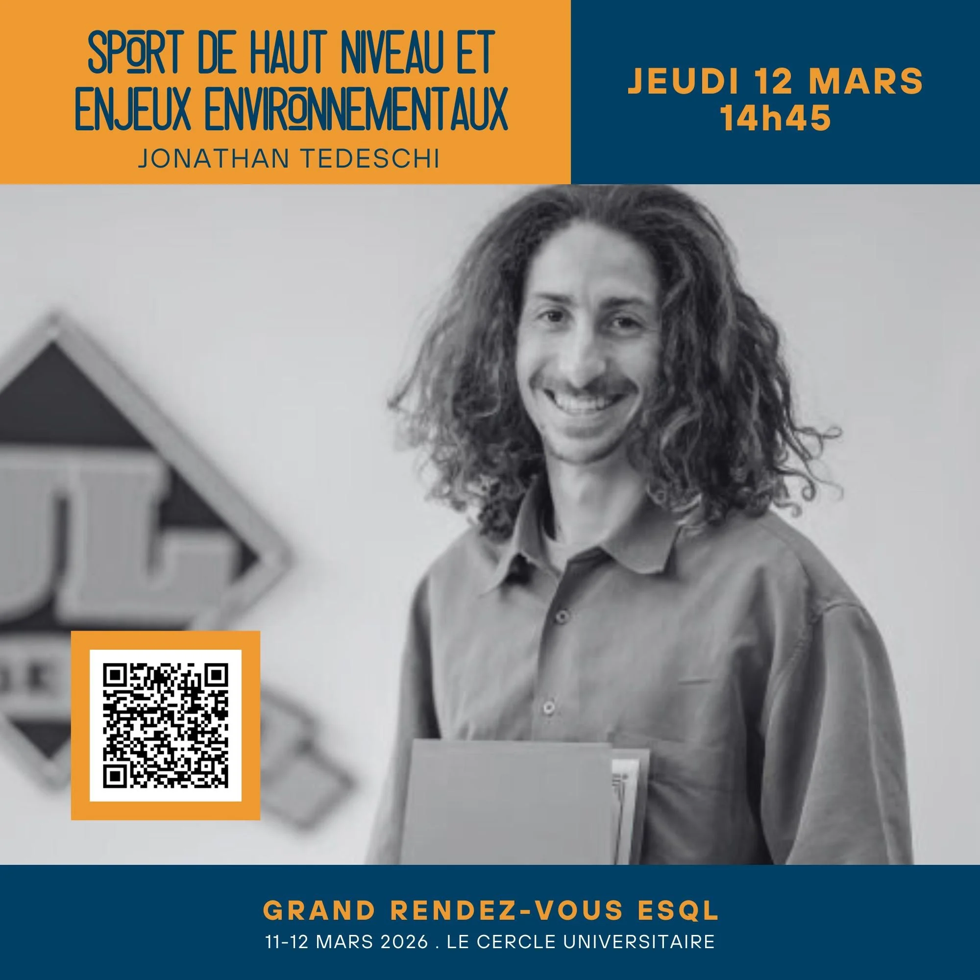 GRAND RENDEZ-VOUS ESQL : D&eacute;veloppement sportif 360&deg; : Sant&eacute;, Science, Performance

🎤 Jonathan Tedeschi
Jeudi 12 mars | 14 h 45
🌍 La philosophie comme outil d&rsquo;intervention en sport de haut niveau : r&eacute;fl&eacute;chir aux