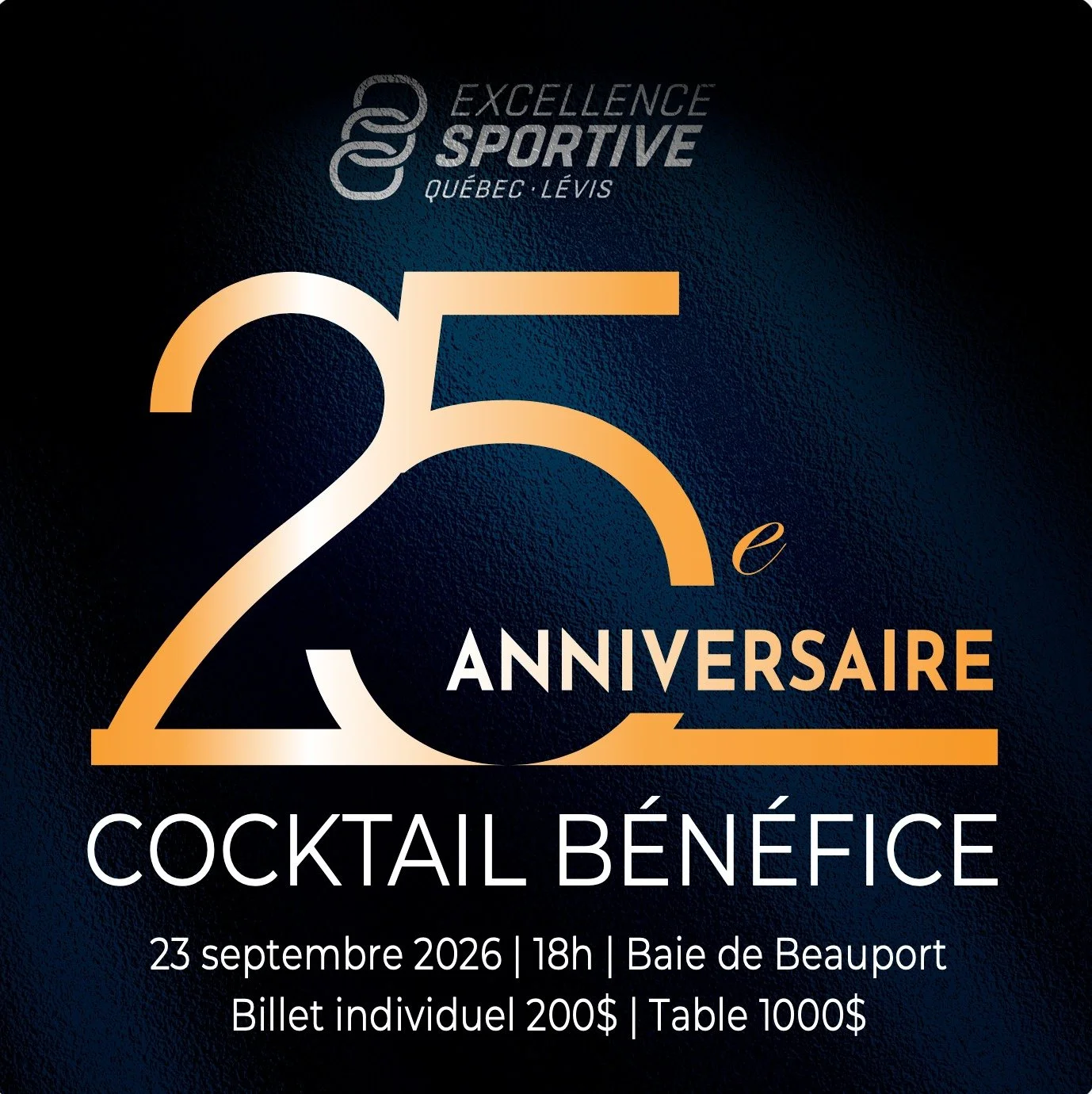 📍 NOUVEAU LIEU | Plus qu&rsquo;un mois avant notre cocktail-b&eacute;n&eacute;fice !

Le 23 septembre prochain, nous vous donnons rendez-vous pour c&eacute;l&eacute;brer les 25 ans d&rsquo;Excellence sportive Qu&eacute;bec-L&eacute;vis et soutenir l