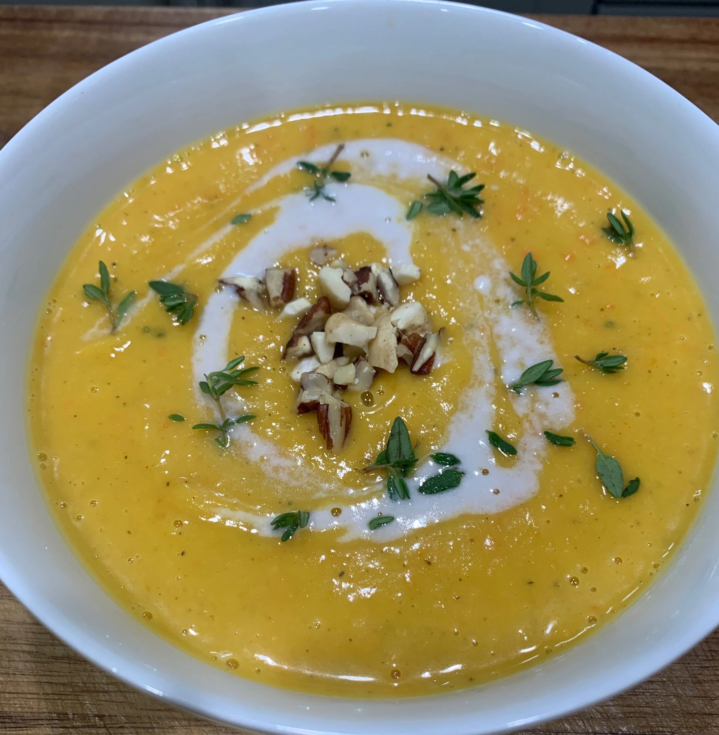 Sweet potato &amp; butternut squash bisque