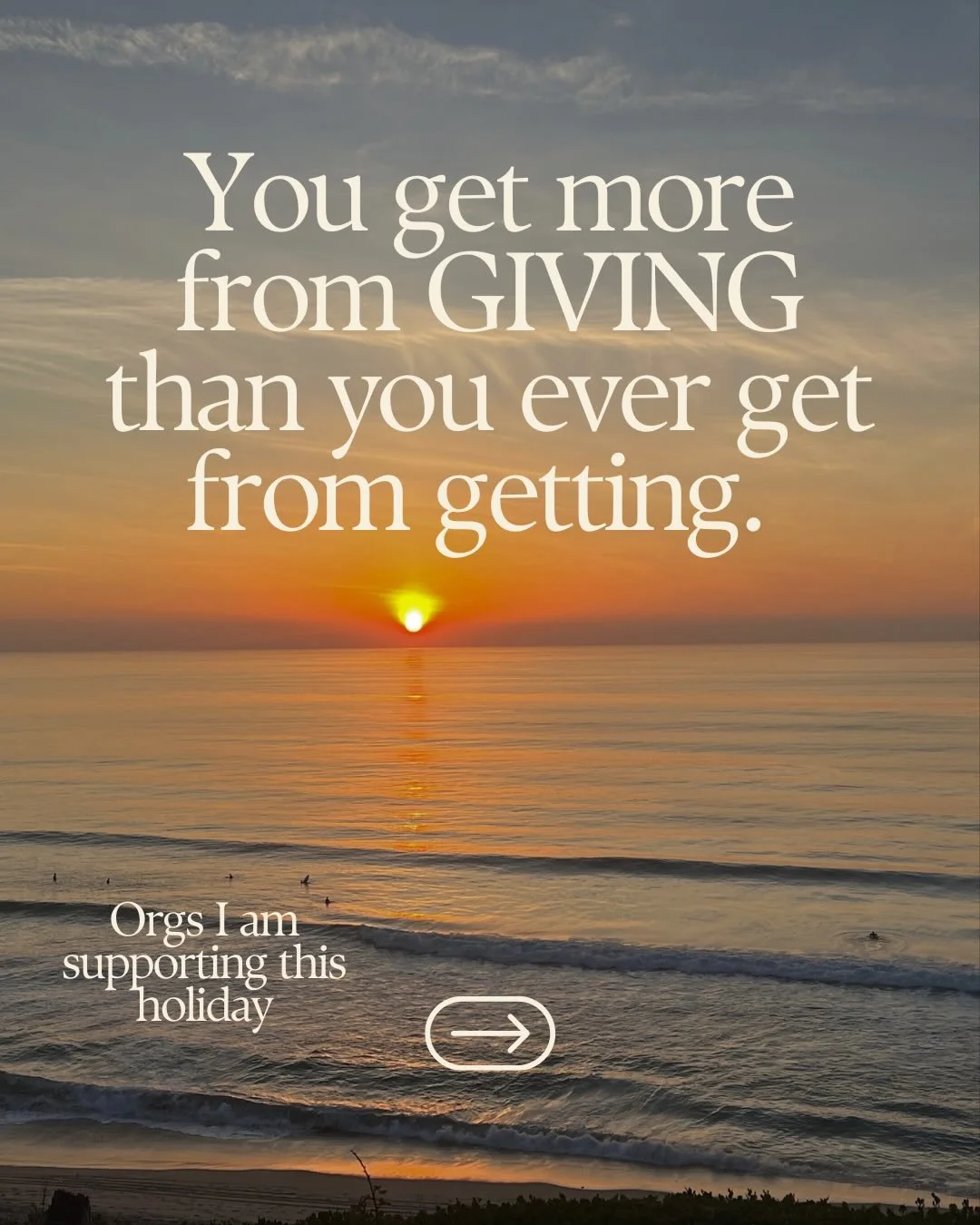 You get so much more from GIVING than you ever get from getting. This season, my family and I are supporting a few incredible San Diego&ndash;based organizations:
@Outdooroutreach, @UnMardeColores, @ChangingTidesFoundation, @DefyVentures, and @Feedin