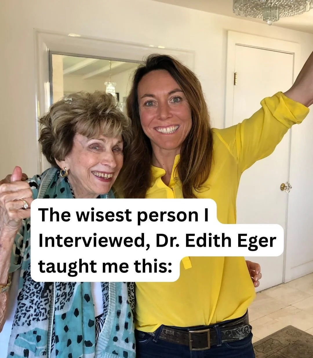 Sad to hear of the passing of a legend @dr.editheger, a Holocaust survivor, psychologist, author and speaker. She was by far my favorite interview. It&rsquo;s biased, but she&rsquo;s the oldest person I interviewed and the wisest. And she&rsquo;s the
