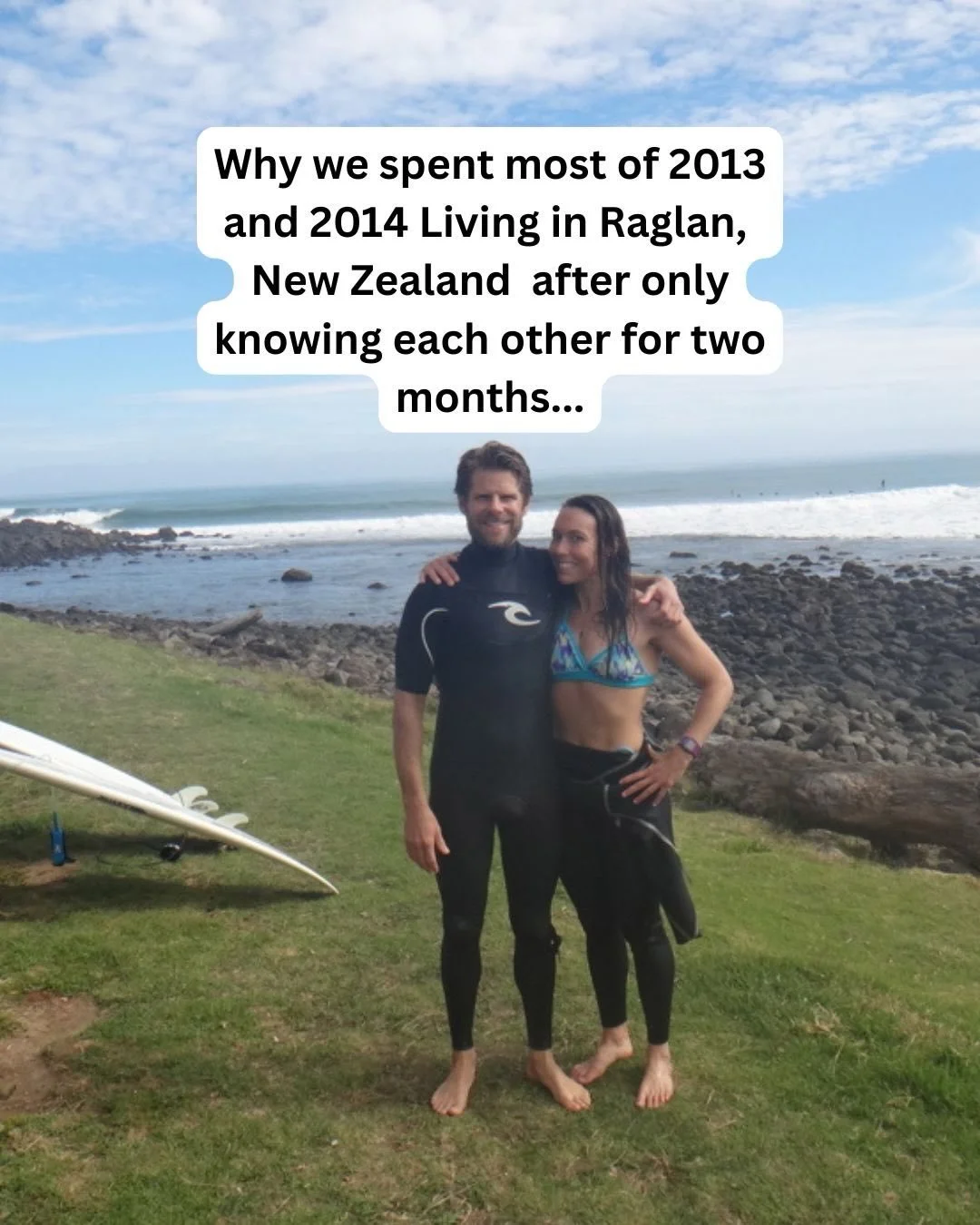 I had mixed feelings about seeing the WSL head to Raglan, New Zealand, but some of our local friends there are loving it. 🇳🇿🏄&zwj;♂️🏄🏽&zwj;♂️🌊

Johnny and I moved to Raglan about 60 days after we started dating in 2013. We planned to stay for a