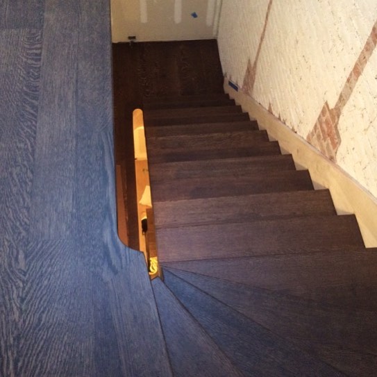 Staircase under construction 
#modernhomes #designer #stair #staircase #townhouse #woodworking #oak #house