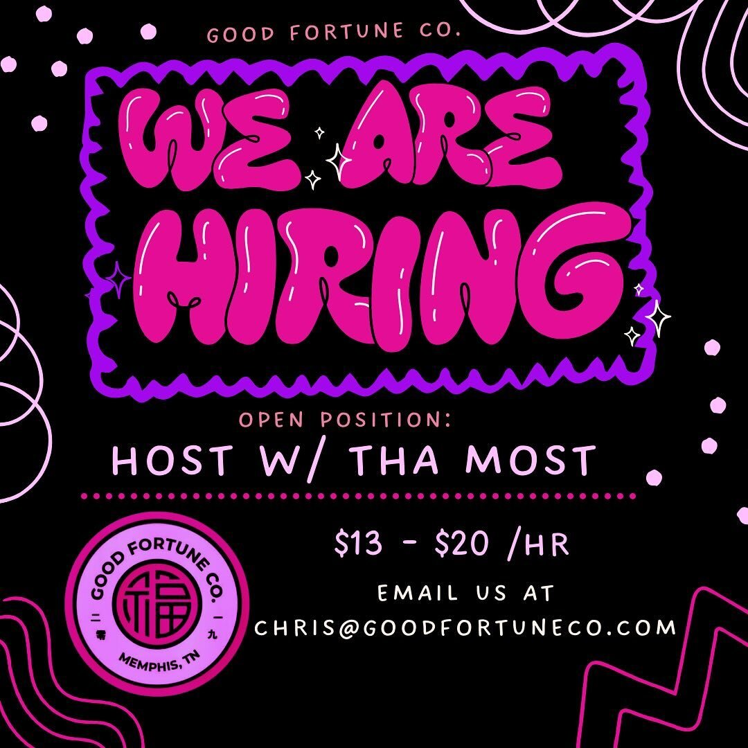 🚨!!!Hiring Alert 13$-20$ per hour!!!🚨.
 
🚨We&rsquo;re looking for a full time host!🚨

Good Fortune Co. wants you to join our team! Send us a DM or email Chris@goodfortuneco.com to apply!
.
We are looking for motivated individuals🫡
💪. Experience