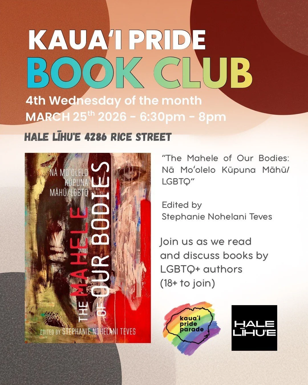 Kauai Pride book club - March: The Mahele of Our Bodies: Nã Mo'olelo Küpuna Māhü/LGBTQ