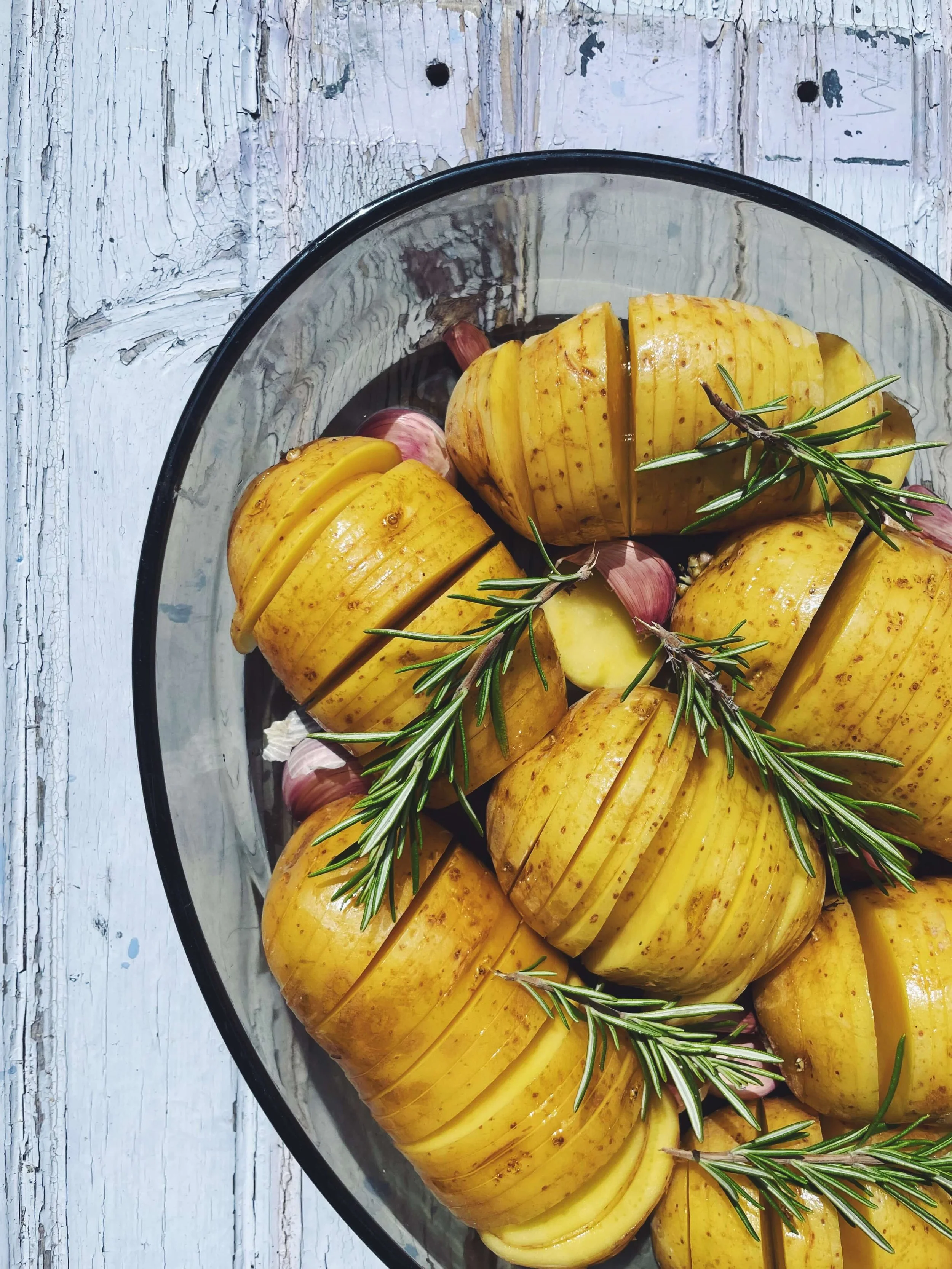 Pommes de terre Hasselback ail &amp;&nbsp;romarin