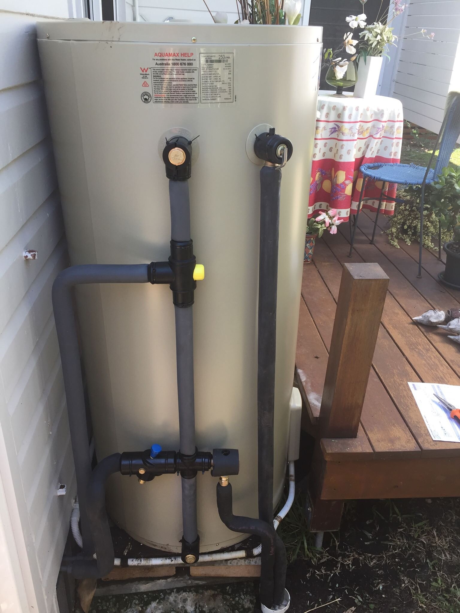 New hot water system