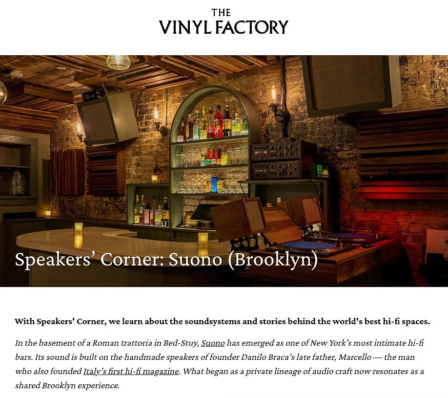 A huge thank you to @thevinylfactory for featuring Suono in their new editorial series, &ldquo;Speakers&rsquo; Corner&rdquo;. Click the link in bio to read about how Suono came to be, and to geek out on all of the pieces that make up our vintage Ital