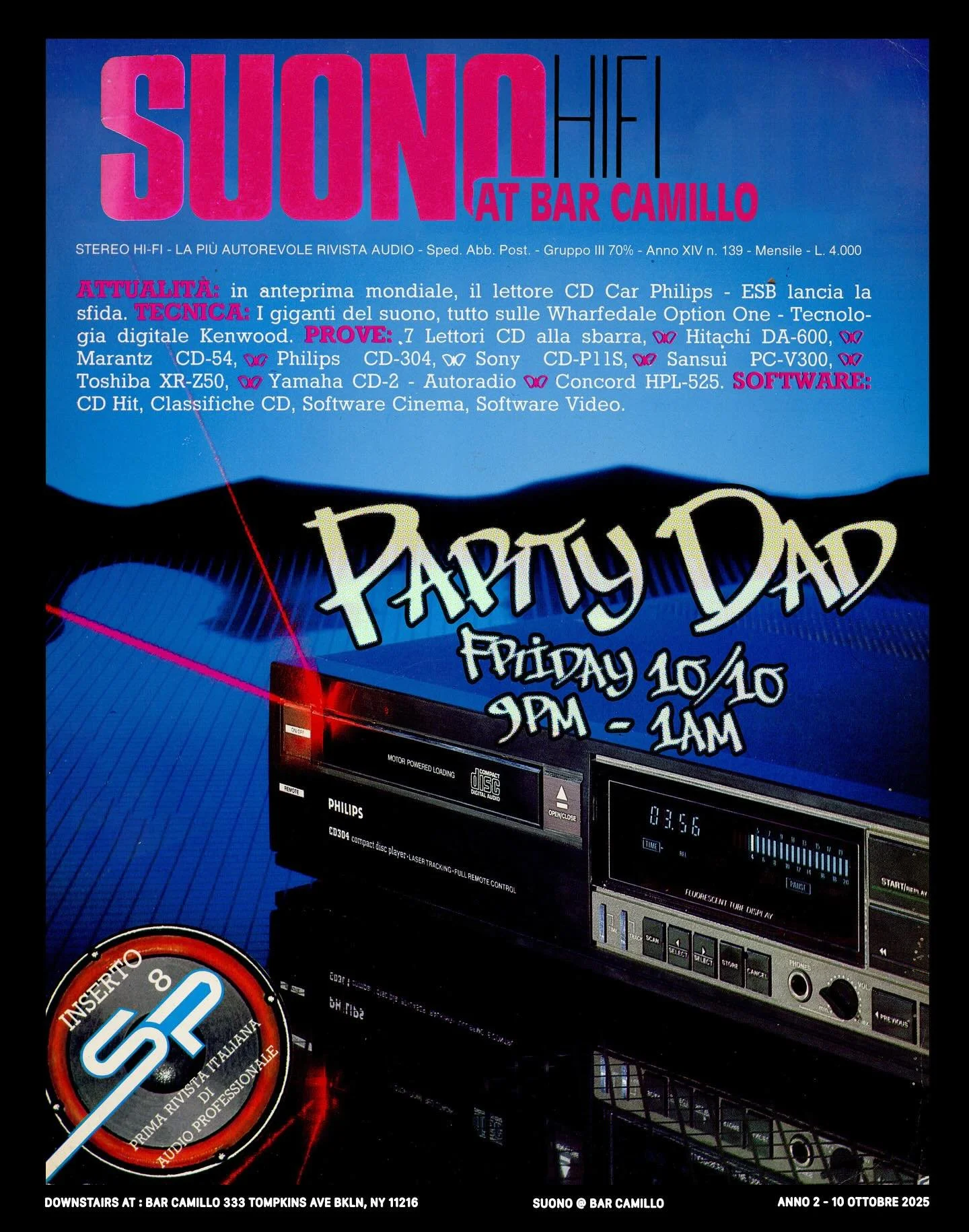 Hey music people, @partydad is back at the helm at Suono this Friday. Get ready for all sorts of jams: outsider disco, funk classics, balearic beats, rare gems and vinyl bangers. Head downstairs at 9! 

#vinyl #vinylrecords #hifi #vintagesoundsystem 