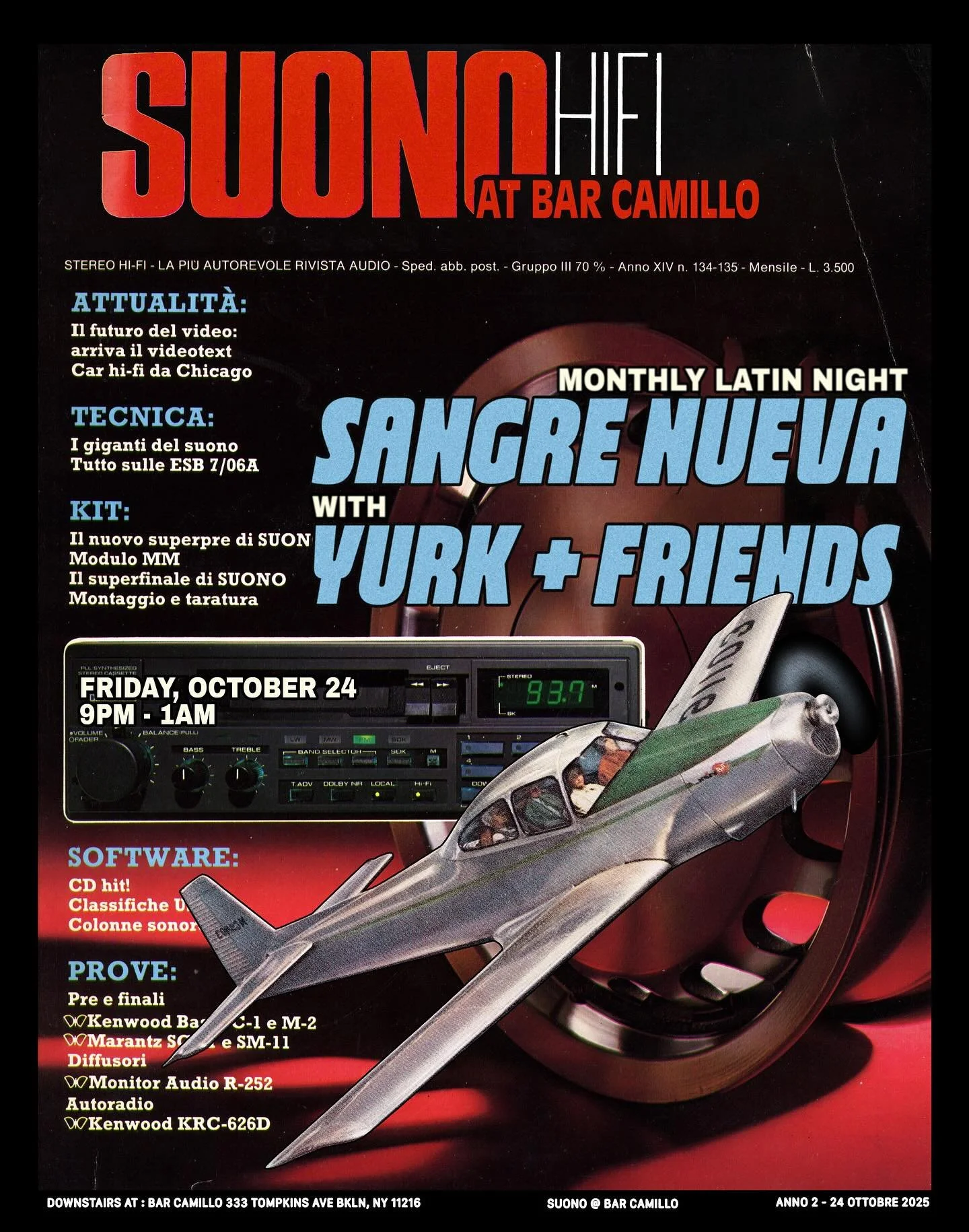 Friday night, @yurkmusic &amp; friends are back with &ldquo;Sangre Nueva&rdquo;, a monthly residency of all-Latin vinyl. Head downstairs at 9 for rare and classic tracks from all over Latin America and the Caribbean. Always great vibes. 🍸🍹🪩🍾

Sat