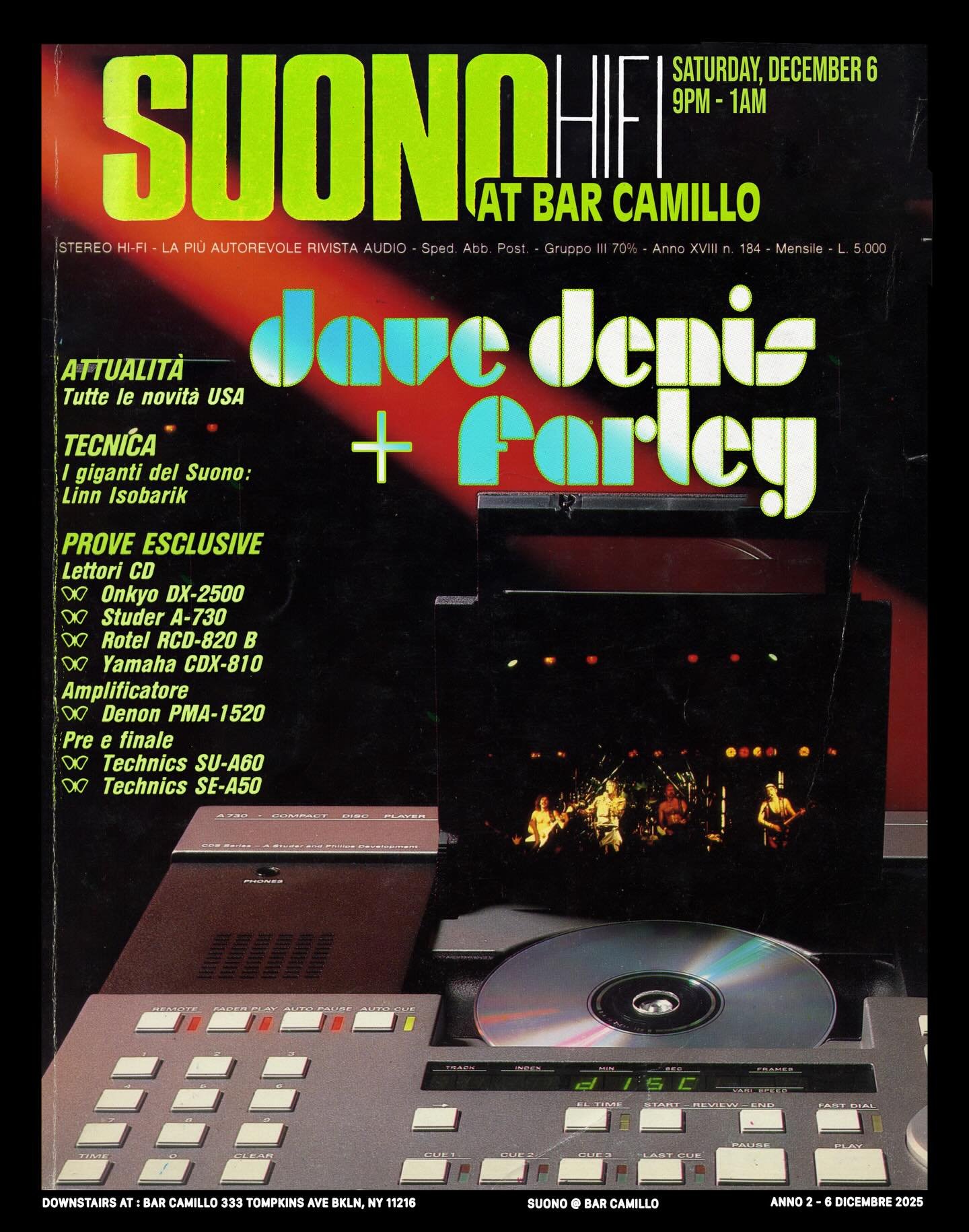 Double trouble on Saturday down at Suono with @myfriendfarley and @davodenis running the console. The vibes will be immaculate. 

#vinyl #audiophile #bedstuy