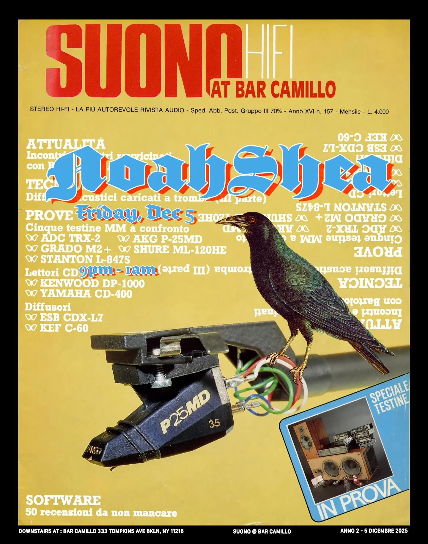 Friday night, we&rsquo;ve got DJ and producer @akanoahshea returning to Suono to ply your ears with vinyl goodies from his vast and eclectic collection. Italo disco, French funk, Afro Disco, Detroit techno&hellip;Noah is always right on point. Head d