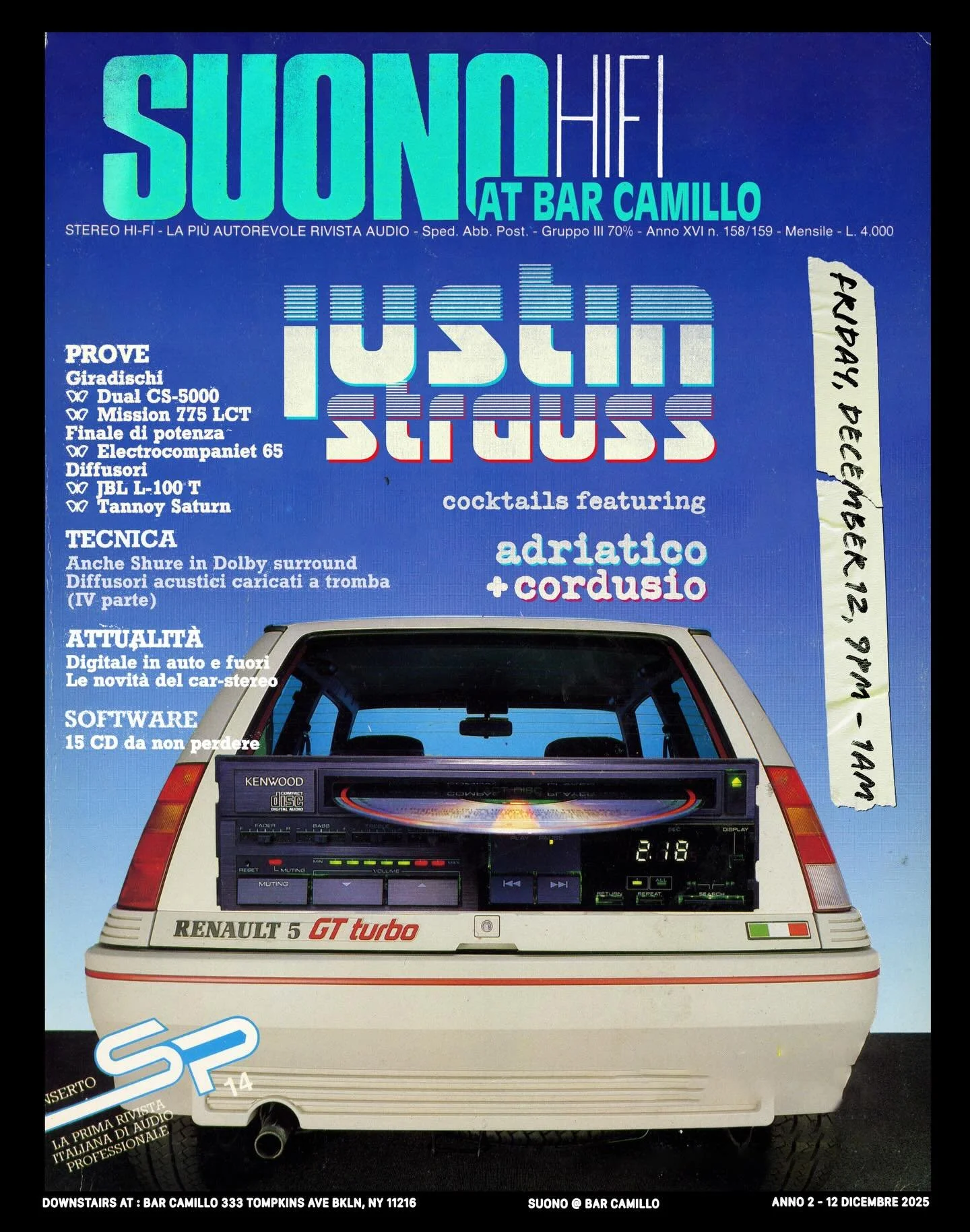 We are beyond honored to have the one and only @justinstrauss1 take control of the console at Suono this Friday night. Justin&rsquo;s impact on the NYC music scene for the past few decades can not be overstated. An incredible DJ and human being, we a