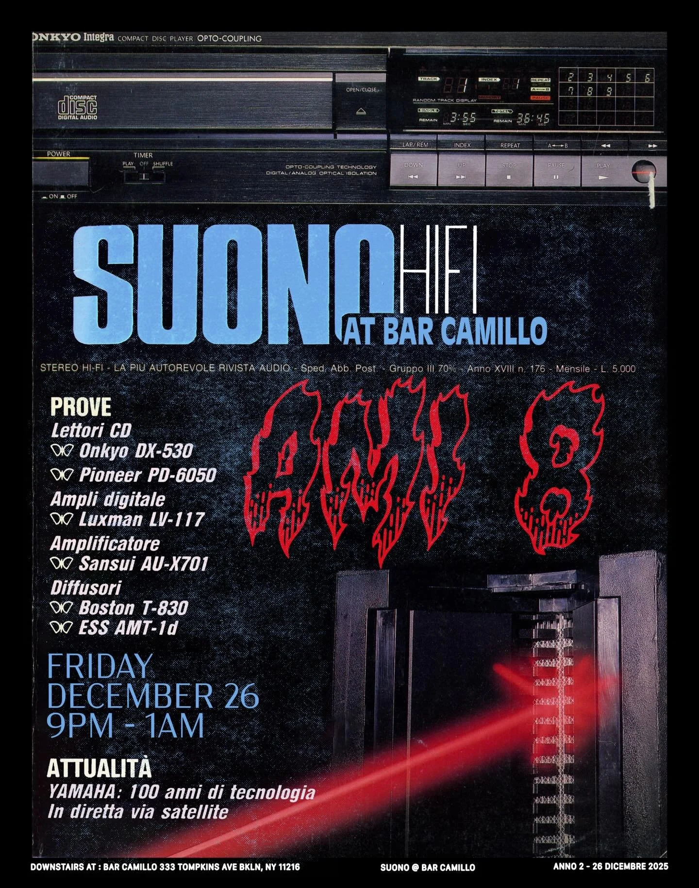 Post Christmas Friday night, we&rsquo;ve got @ami8presents at Suono. Very excited for this one. Based in both NYC and Toronto, Ami 8 is resident DJ at the Ace Hotel Toronto, and has played all over the world, with a penchant for deep, atmospheric, so