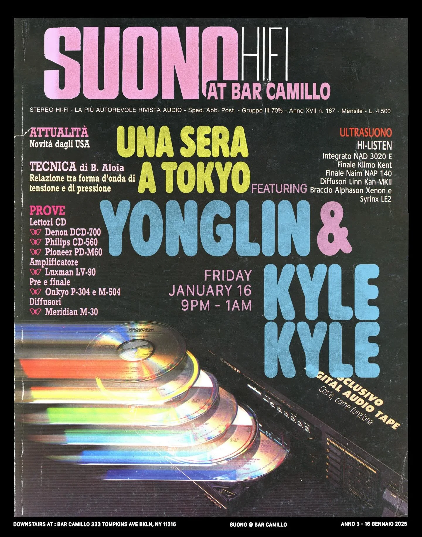Friday, @ahhyoooonglin returns for another round of Una Sera a Tokyo, and this time, she&rsquo;ll be joined by @djkylekyle of @paradise_of_replica for a night of all Japanese, Korean, Cantonese &amp; Mandarin vinyl jams. Head downstairs at 9. 🇯🇵🇰?