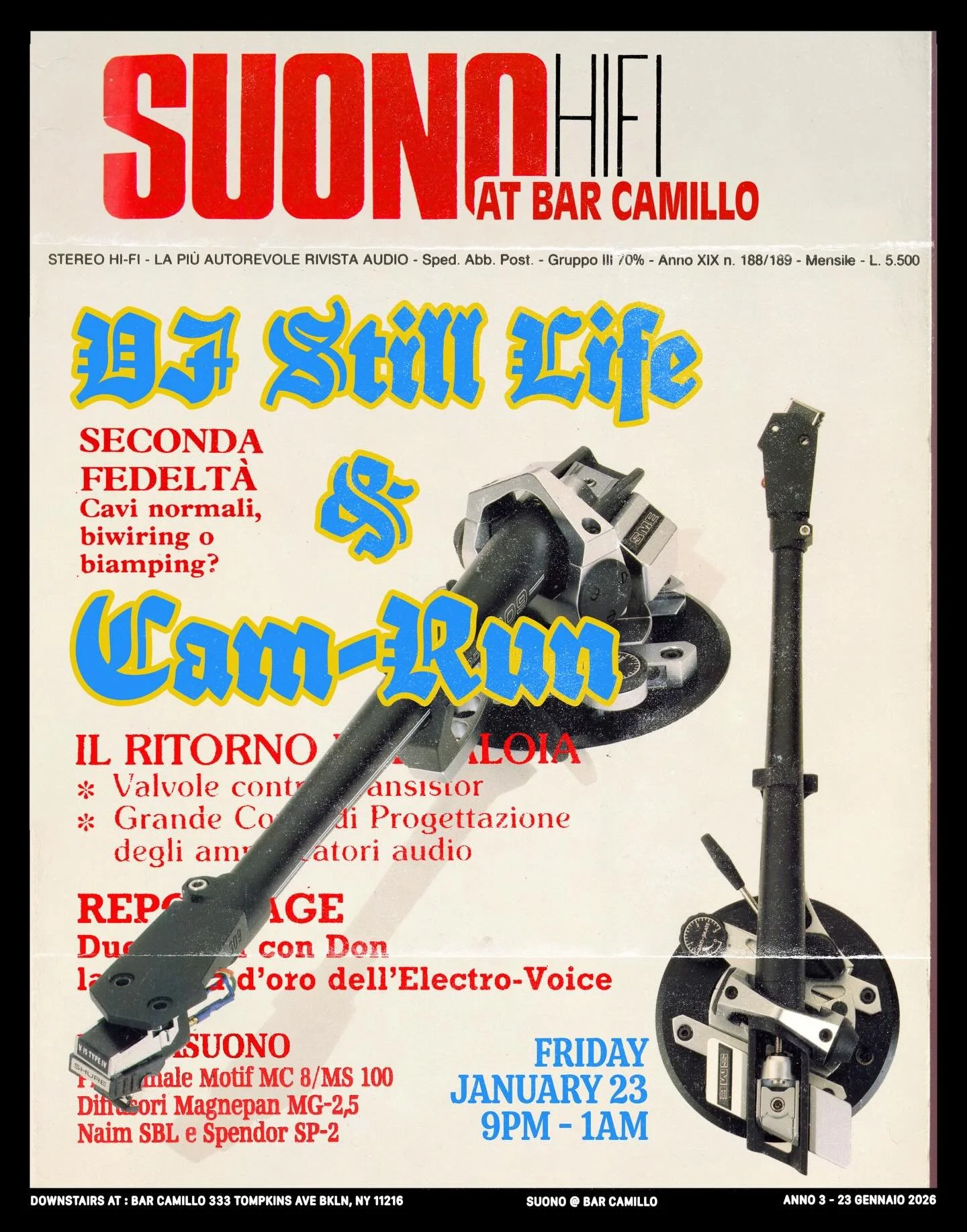 Friday night double trouble with @djstilllife AND @mistercamrun taking control of the vinyl selections downstairs at SUONO. Roll through at 9 to hear them set the Friday vibes in the coziest HiFi bar in BK. 

#vinyl #hifi #audiophiles #tompkinsave #b