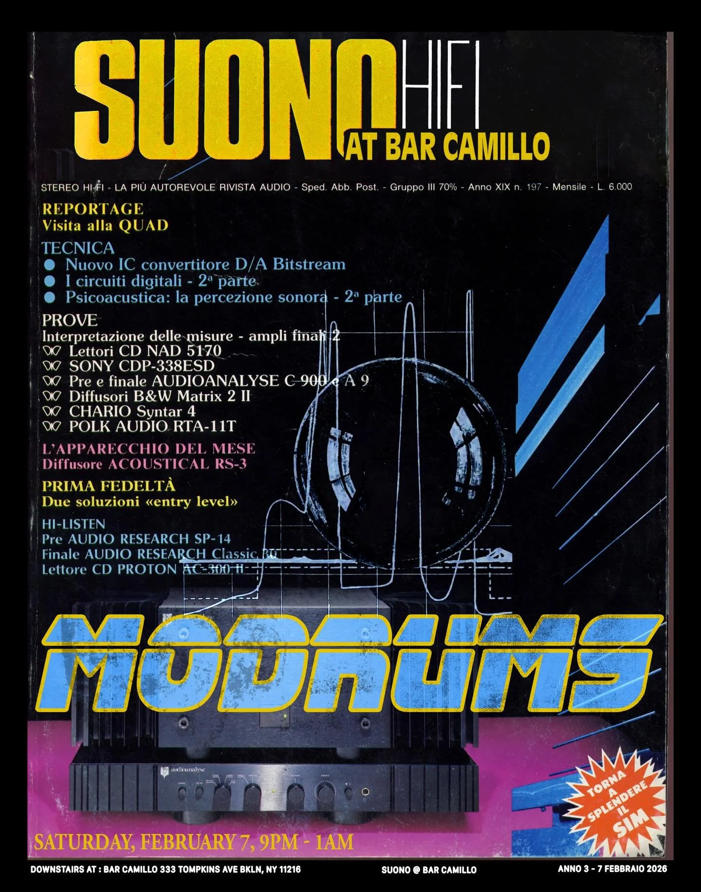 Tonight (Sat 2/7) @modrums.music returns to Suono! Roll through at 9 to hear an all vinyl set of Morgan&rsquo;s incredible collection of records from all over the African continent. Stay warm, have a drink, move a bit. See you there.

#hifi #audiophi