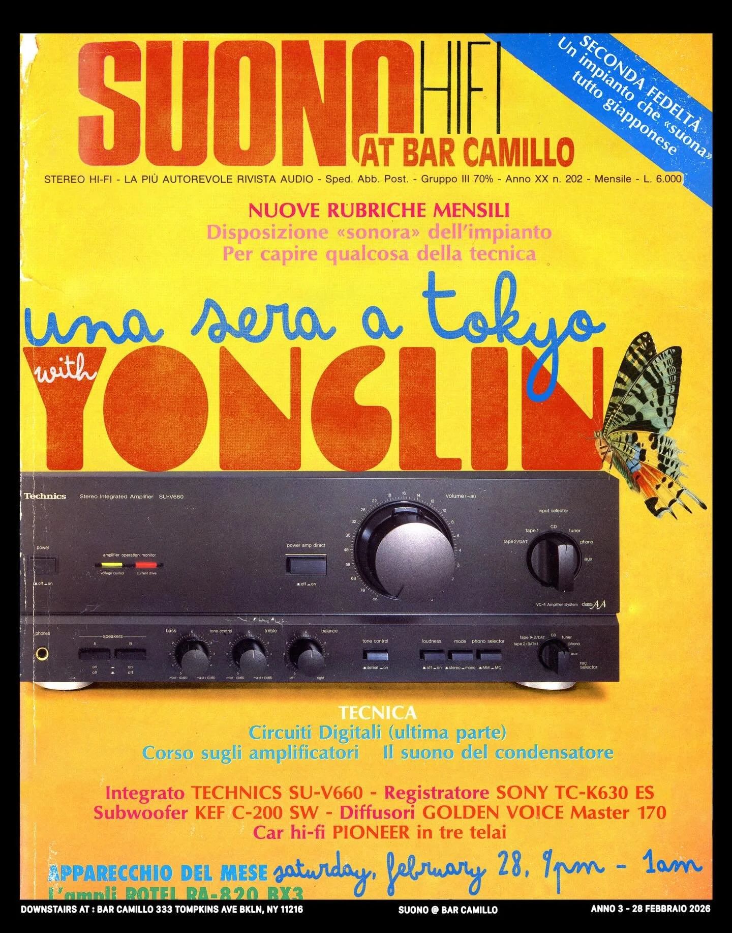 Saturday night, take a sonic trip through some incredible Japanese vinyl with @ahhyoooonglin for her monthly residency &ldquo;Una Sera a Tokyo&rdquo; at Suono. Always great vibes. Head downstairs at 9. 🎌🪩🍸

#hifi #vinyl #bedstuy #tompkinsave