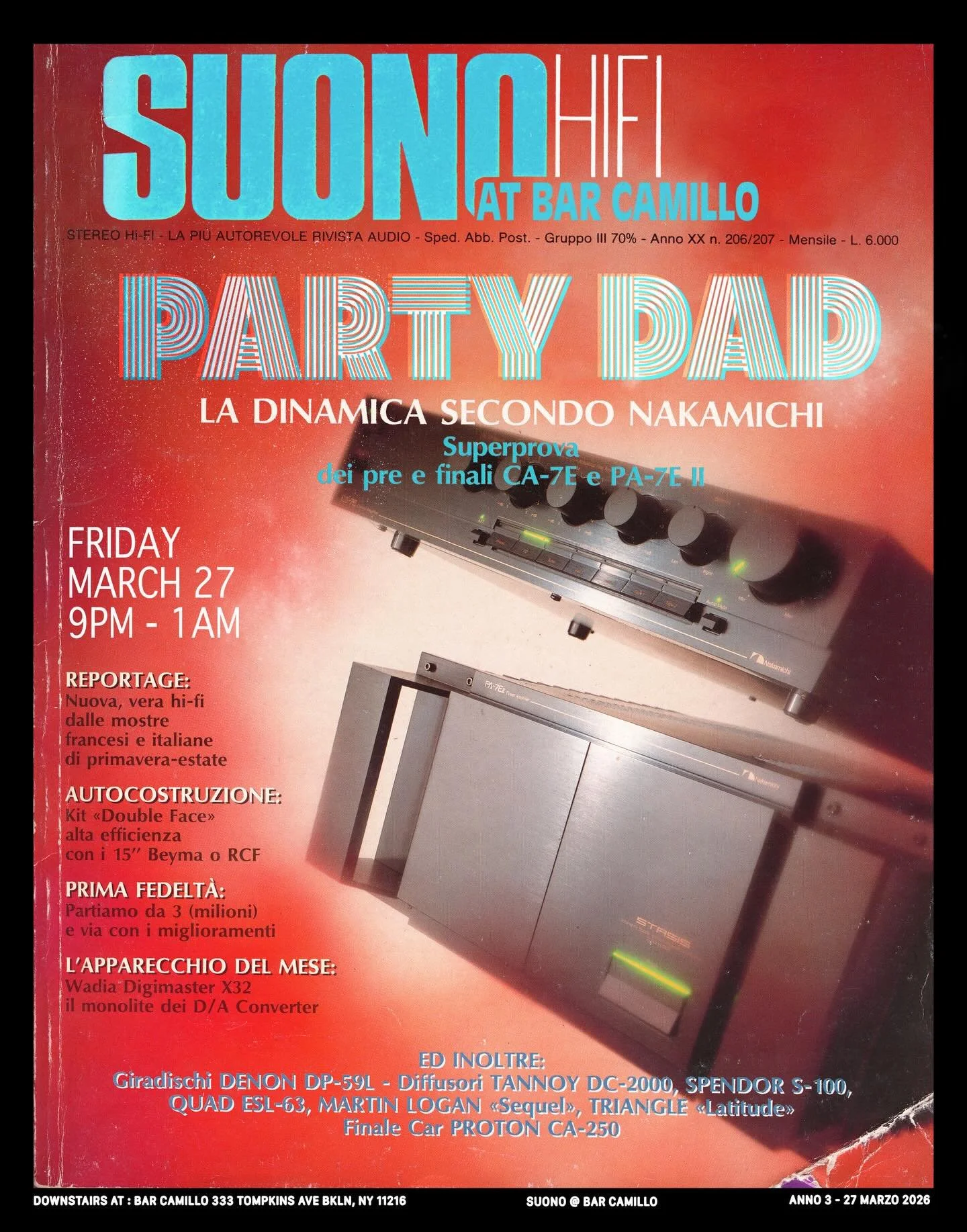 Hey y&rsquo;all, @partydad is back at Suono tomorrow night, and you should be there too. His sets are always on point. Head downstairs at 9 for delicious vinyl and crispy cocktails. 🪩🍸🍹

#vinyl #hifi #audiophile #bedstuy #tompkinsave