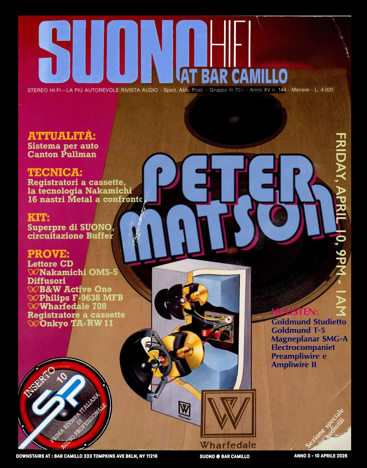 Tomorrow night (Fri 4/10), we&rsquo;re thrilled to have @petermatsonmusic back at Suono for another all vinyl set. Founder and producer of @undergroundsystem, an incredible musician and DJ, Peter always bring the grooves. Head downstairs at 9 to see 