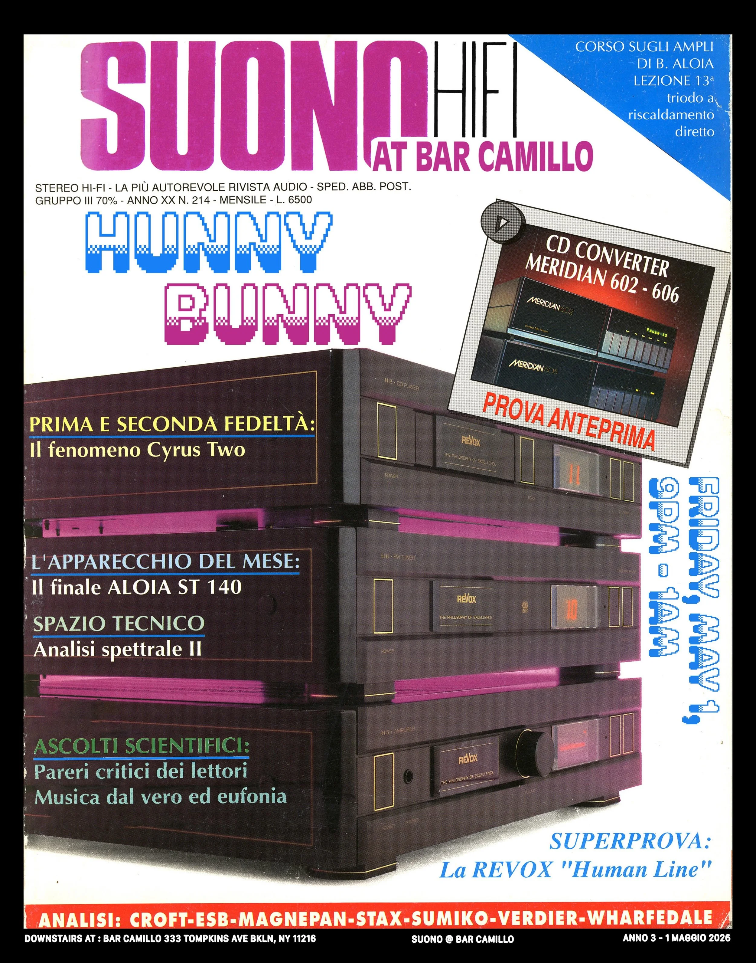 Tomorrow night, @hunnybunnynyc returns to SUONO. First set last month was so good, we had to bring him back for another go. Head downstairs at 9 for good tunes and drinks. 🪩🍸🤙

Saturday, we are closed for another private event, so once again, Frid