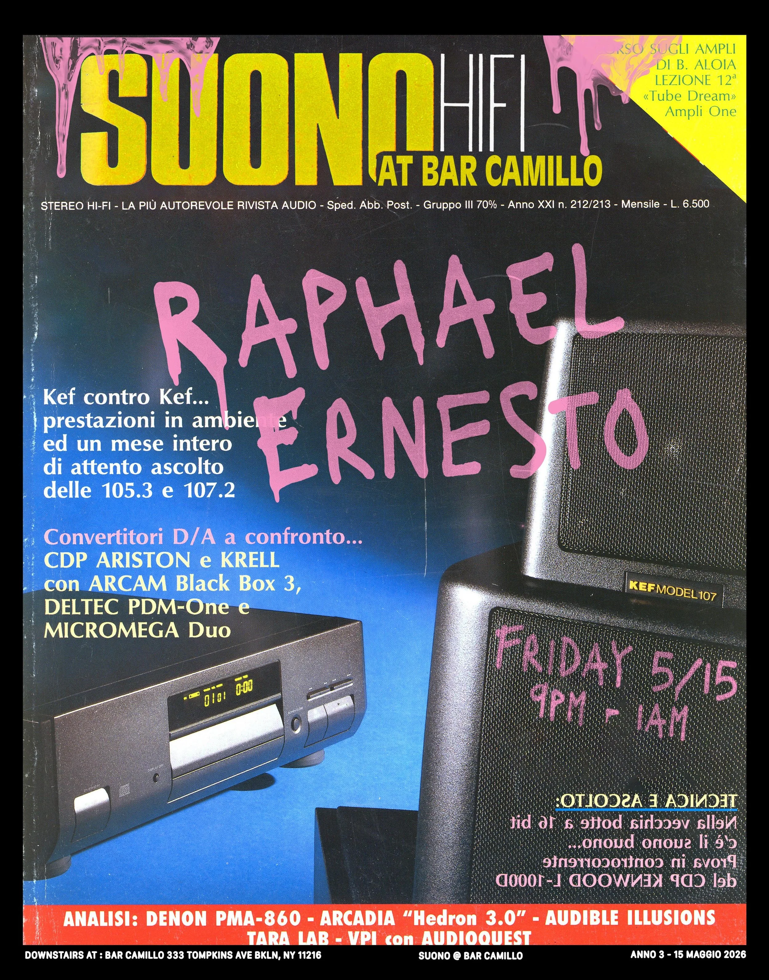 Tomorrow night (Fri 10/15), Brooklyn-born DJ @raphael_ernesto_ brings his decades of experience and his choicest vinyl selections to Suono from 9-1. Head downstairs to hear a master do his thing🍸🪩💃🕺

#hifi #vinyl #bedstuy #tompkinsave