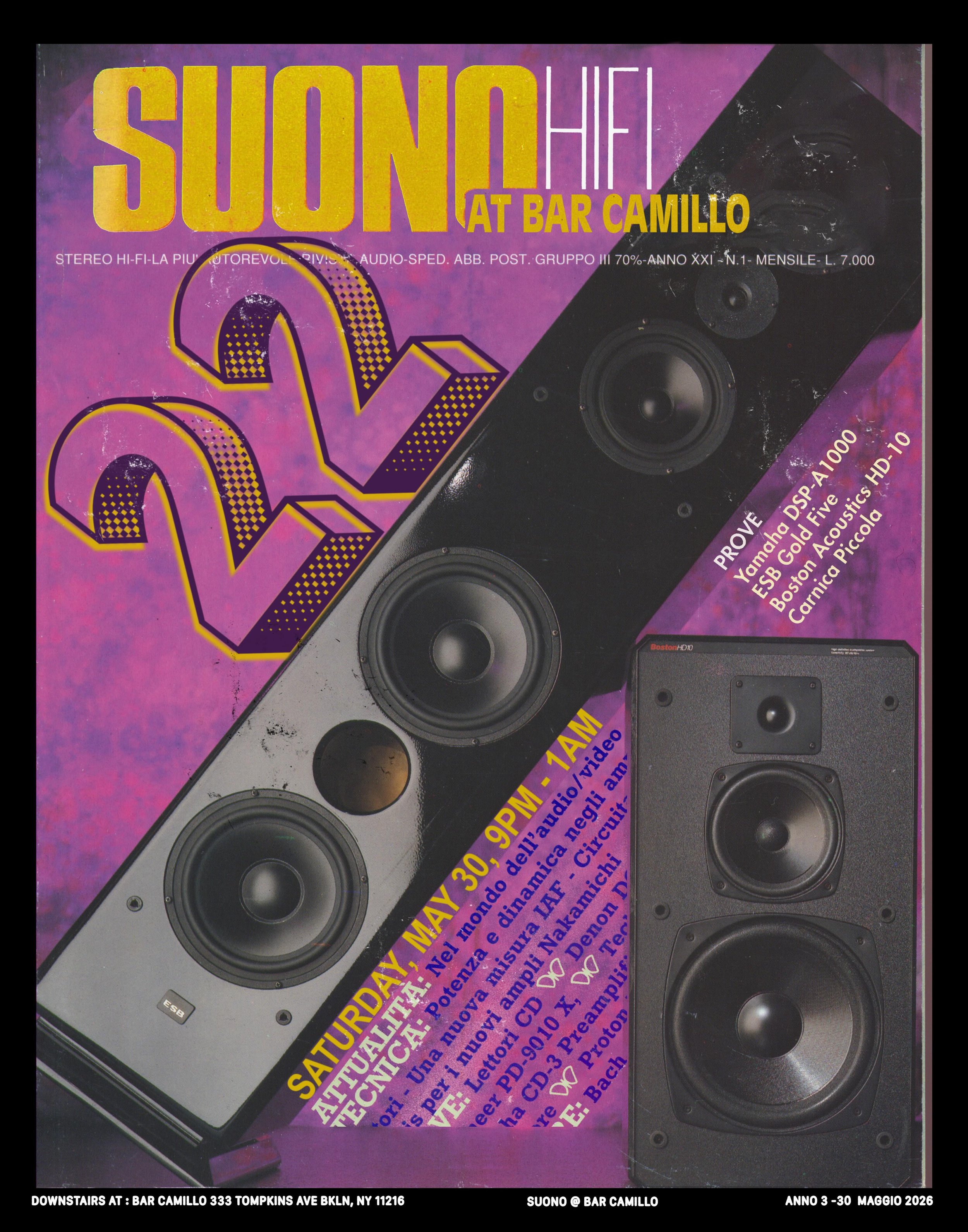 Tomorrow night (Sat 5/30), we could not be happier to have @22tunez back at Suono. His sets are always so much fun, tons of energy, and curated just right. Head downstairs at 9!

#hifi #vinyl #bedstuy #tompkinsave