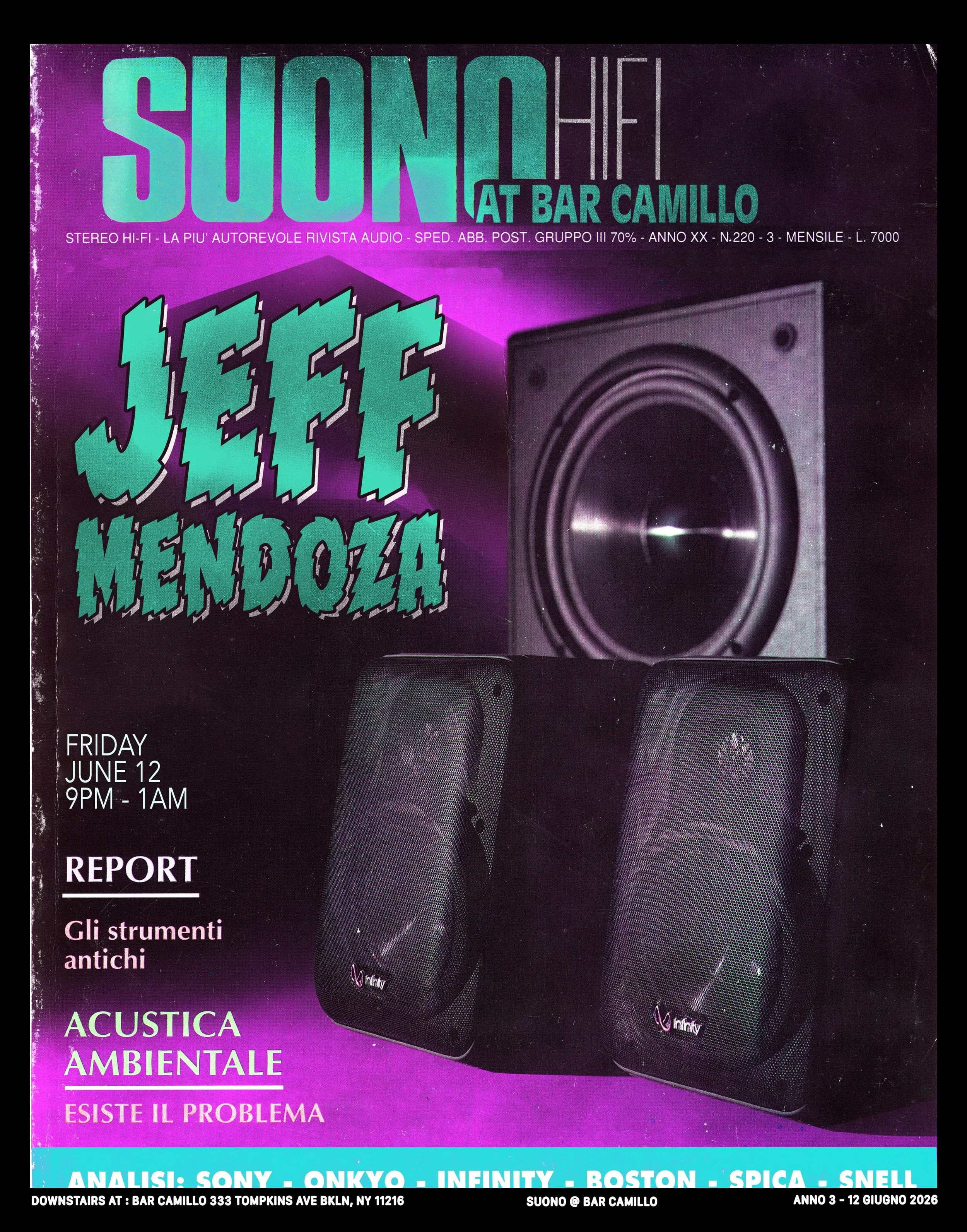 We are beyond excited to welcome @jeffmendoza.soulsummit, the man behind @soulsummitmusic, to the deck at Suono tomorrow night! Head downstairs at 9pm for an all-vinyl set of the grooviest grooves around, crisp drinks, and a newly refurbished AC. Bea
