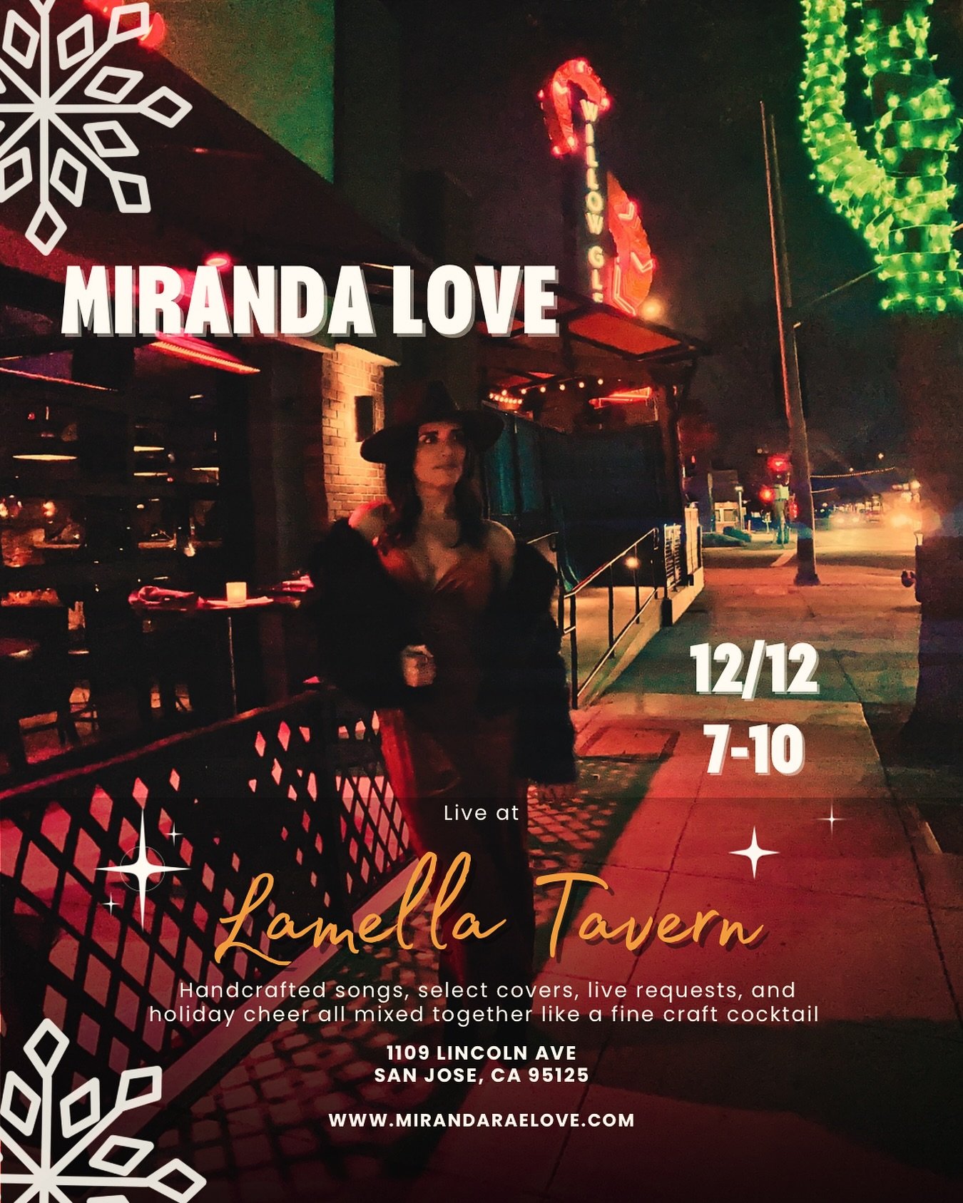 Starting the 12 Days of Christmas off right at @lamellatavern on Friday 12/12 ❤️🎶🎄 one night only in San Jose so let&rsquo;s do this big!

#livemusic #bayarealivemusic #sanjose #willowglen #acousticperformance #singer #songwriter #christmassongs #c