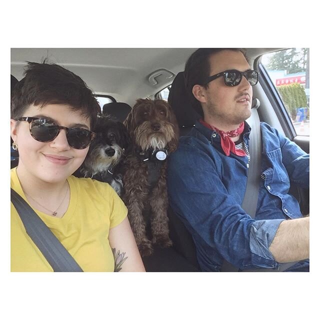 Hey y&rsquo;all, it&rsquo;s the whole fam here! (L-R &mdash; Marissa💁🏻, Dulli🐶, Lanegan🐶, and David🙋🏻&zwj;♂️)
&bull;
Our crew of followers may be small by &ldquo;influencer&rdquo; standards (🙄), but it sure is mighty! ✨ Seriously, we really li