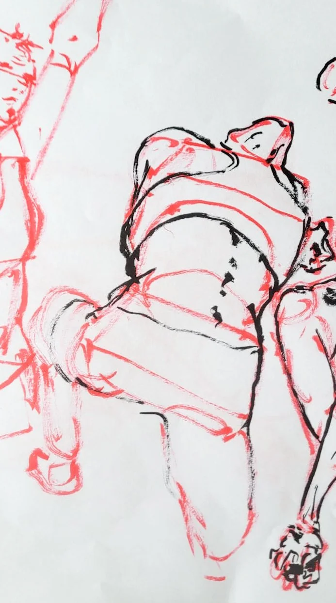 The focus of this session was the underlying shapes and forms of the human body simplified into geometric shapes.
