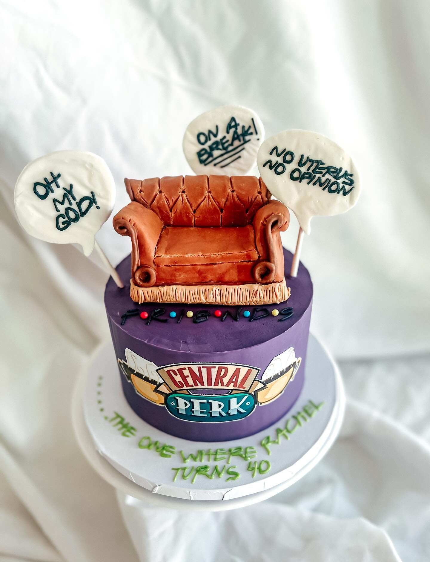 &hellip;THE ONE WHERE RACHEL TURNS 40!

I have ZERO new fall/halloween content at the moment. But look at this Friends&rsquo; couch I made out of RICE KRISPIES and homemade modeling chocolate for this Friends-themed 40th birthday cake!!!

Are the cou