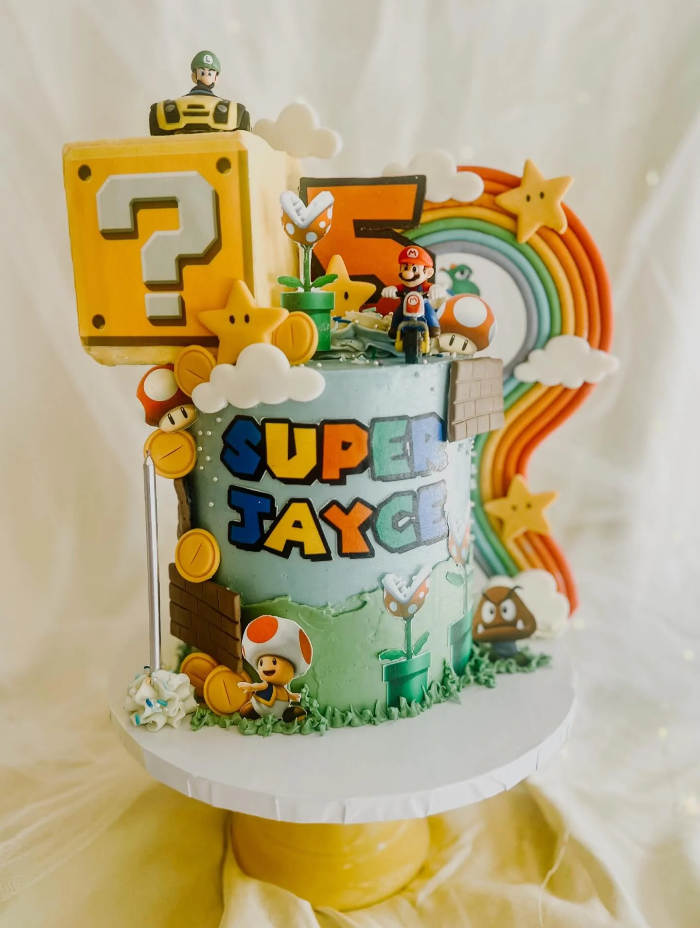 I just realized that 1. I never highlighted this custom Mario cake that I made a few months ago! 😳 It was buried within my cake giveaway post, but it deserves its own moment to shine!

2. I&rsquo;m not receiving emails from my website order request 