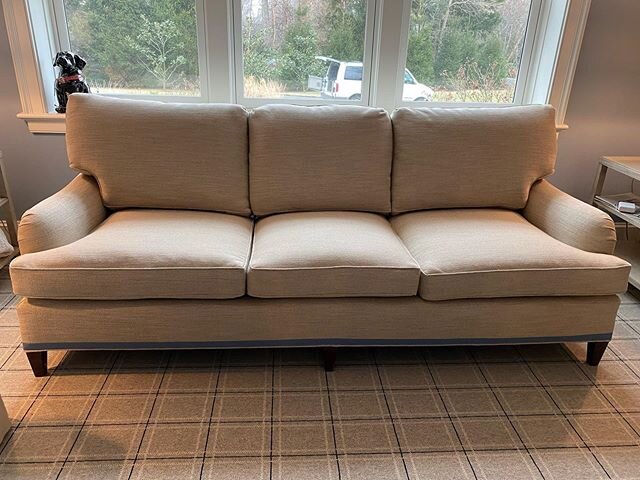 Reupholstered sofa in Connecticut